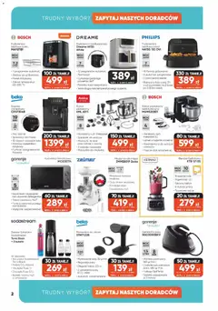 Pogląd oferty "Max elektro gazetka" - ważna od 26.03.2026 | Strona: 2 | Produkty: Kuchenka mikrofalowa, Mleka, Spieniacz do mleka, Sodastream