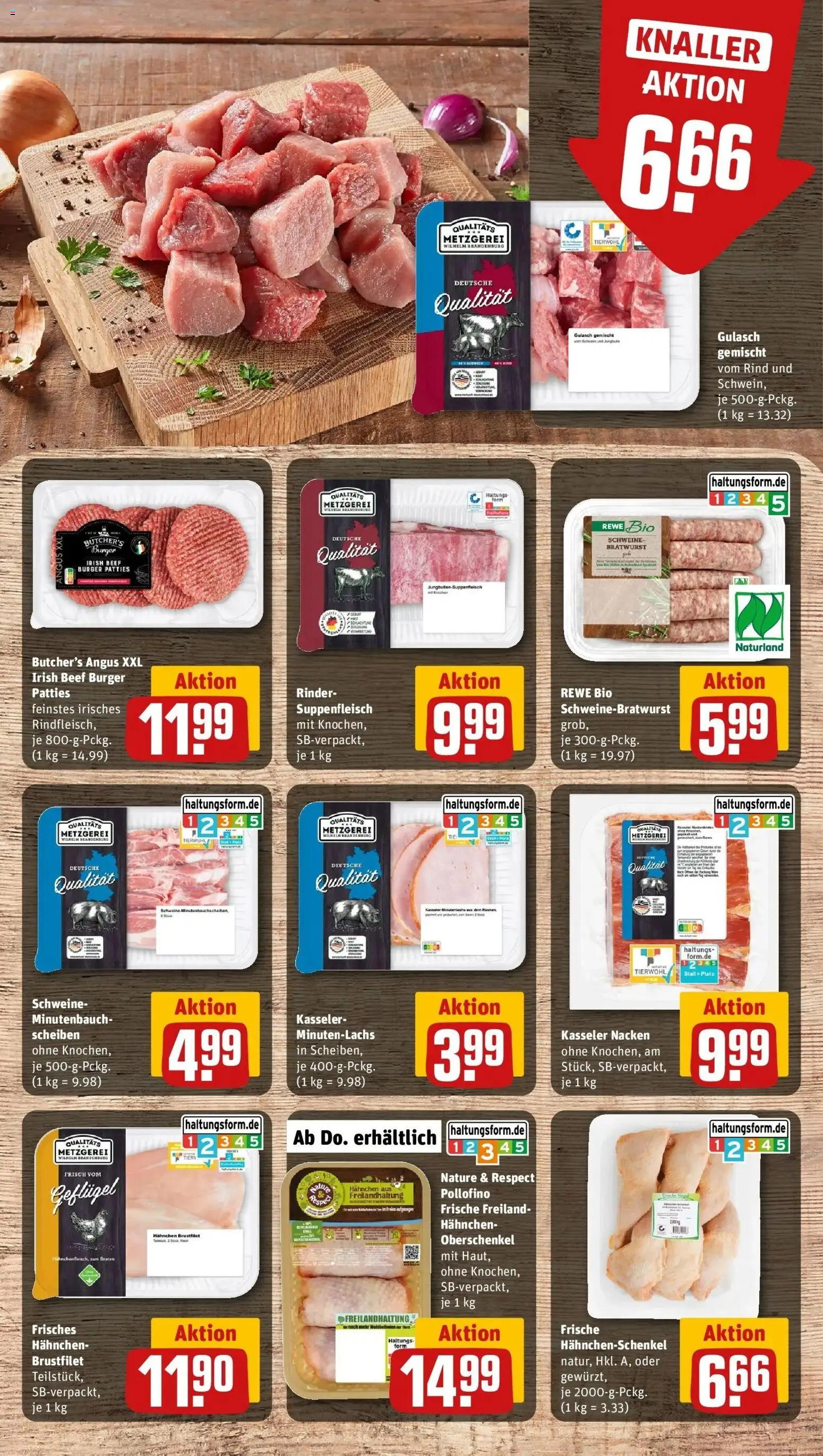Rewe prospekt Konstanz	 – gültig ab 16.02.2026 | Seite: 12 | Produkte: Hahnchenschenkel, Bratwurst, Burger, Suppenfleisch