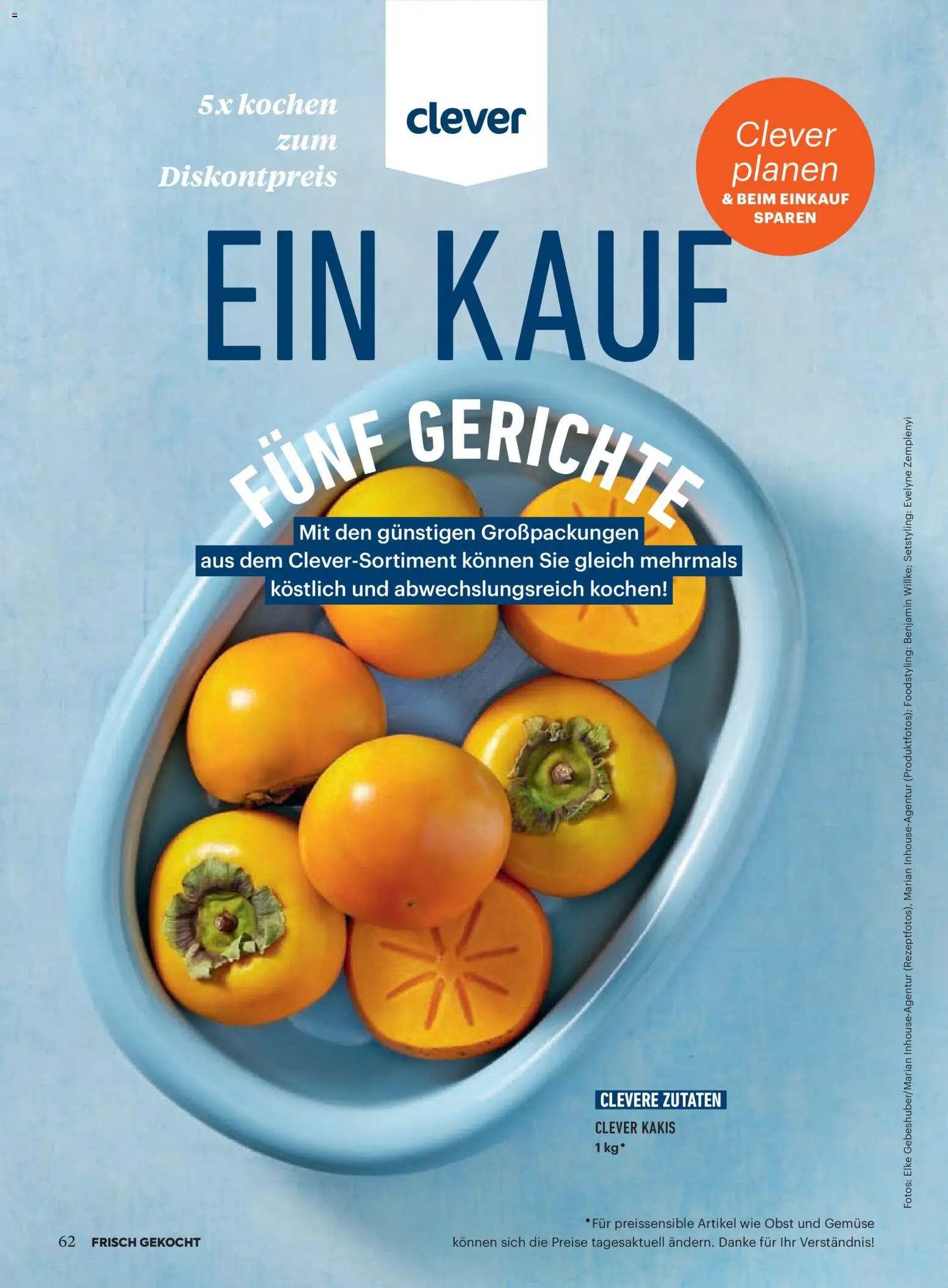 Billa  Frisch Gekocht gültig ab 01.12.2025 | Seite: 62 | Produkte: Gemüse, Obst