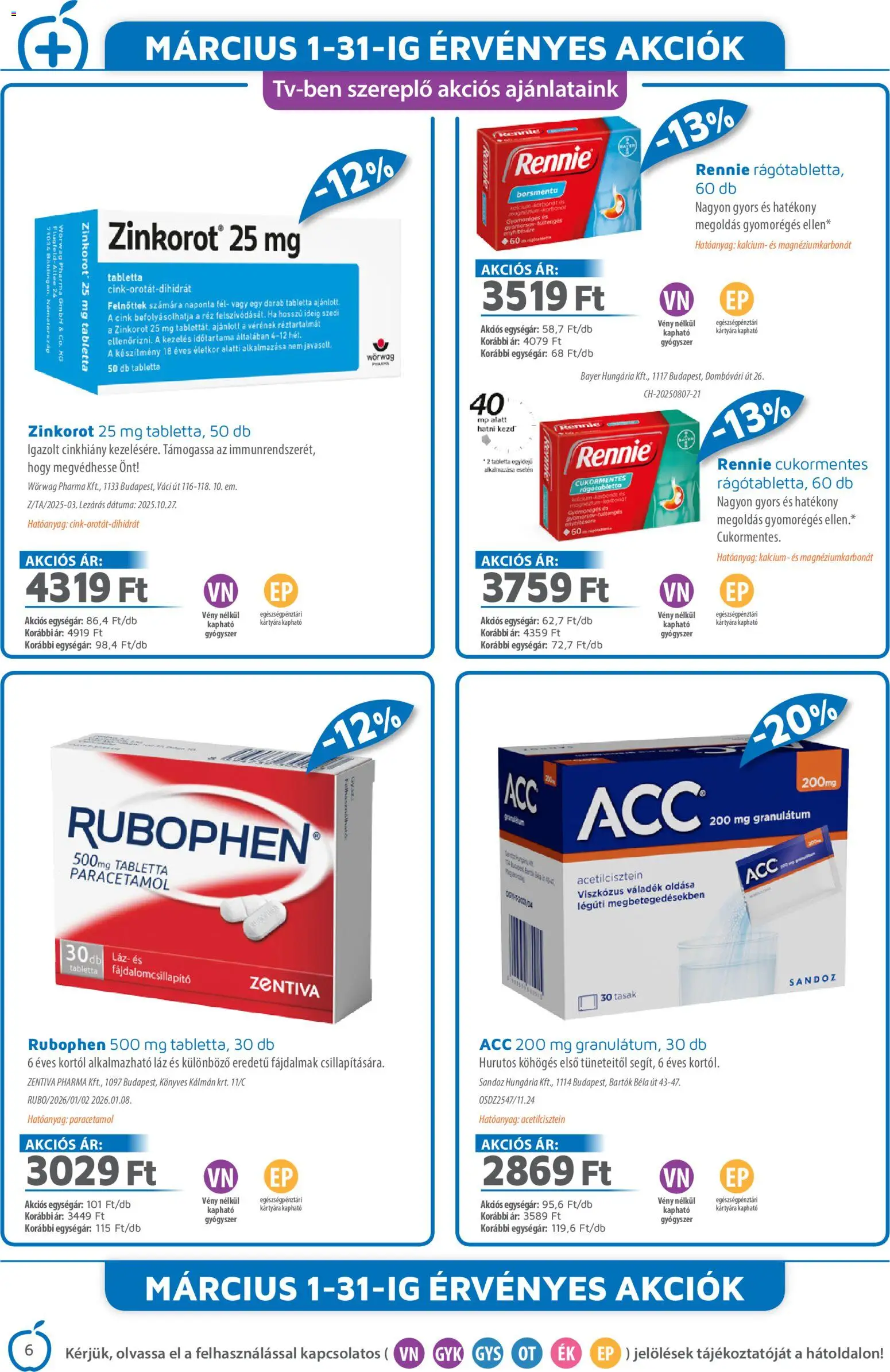 Alma Gyógyszertárak akciós ujság - amely érvényes a következő dátumtól: 01.03.2026 | Oldal: 6