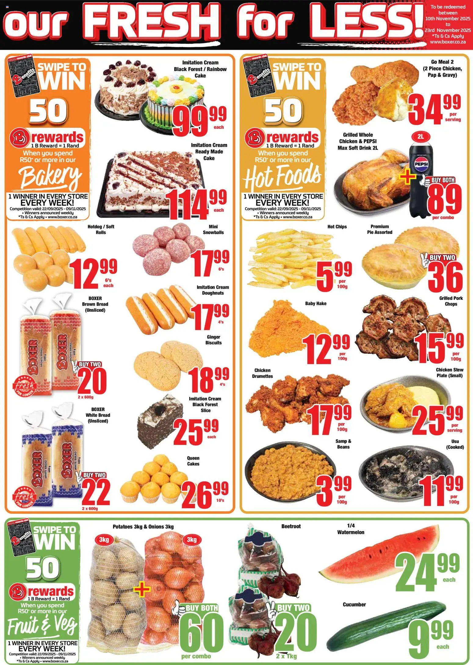 New Boxer catalogue – valid from 23.10.2025 | Page: 3 | Products: Cake, Chips, Cream, Gravy
