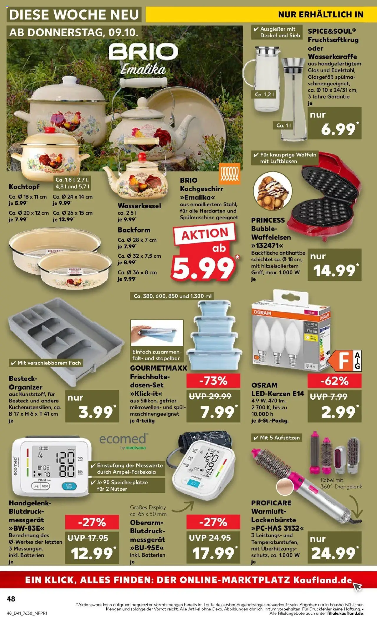 Kaufland prospekt Nagold	 – gültig ab 09.10.2025 | Seite: 48 | Produkte: Batterien, Waffeln, Waffeleisen, Monitor