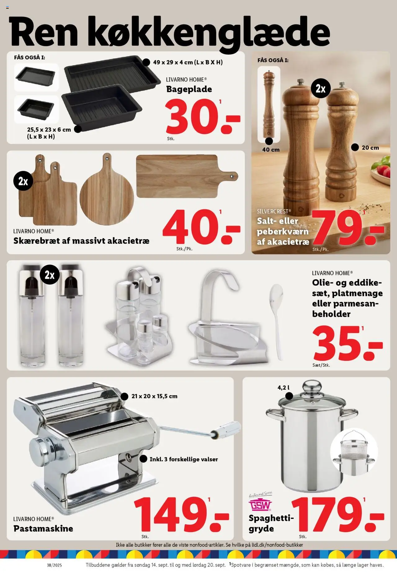 Lidl tilbudsavis – gyldig fra 14.09.2025 | Side: 16 | Produkter: Olie, Skærebræt, Salt, Eddike