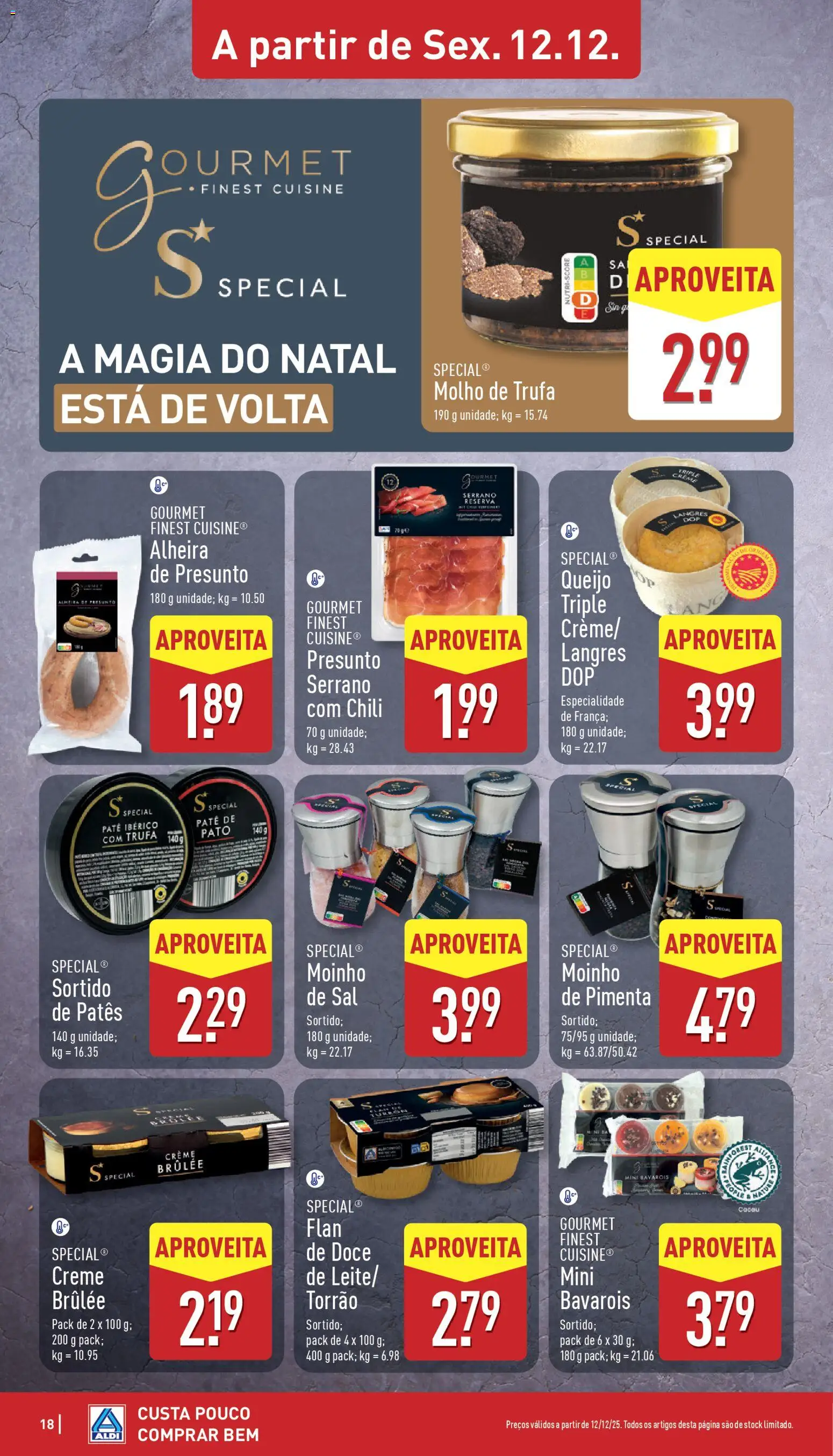 Aldi folheto │ válido de 08.12.2025 | Página: 18 | Produtos: Pimenta, Sal, Queijo, Creme