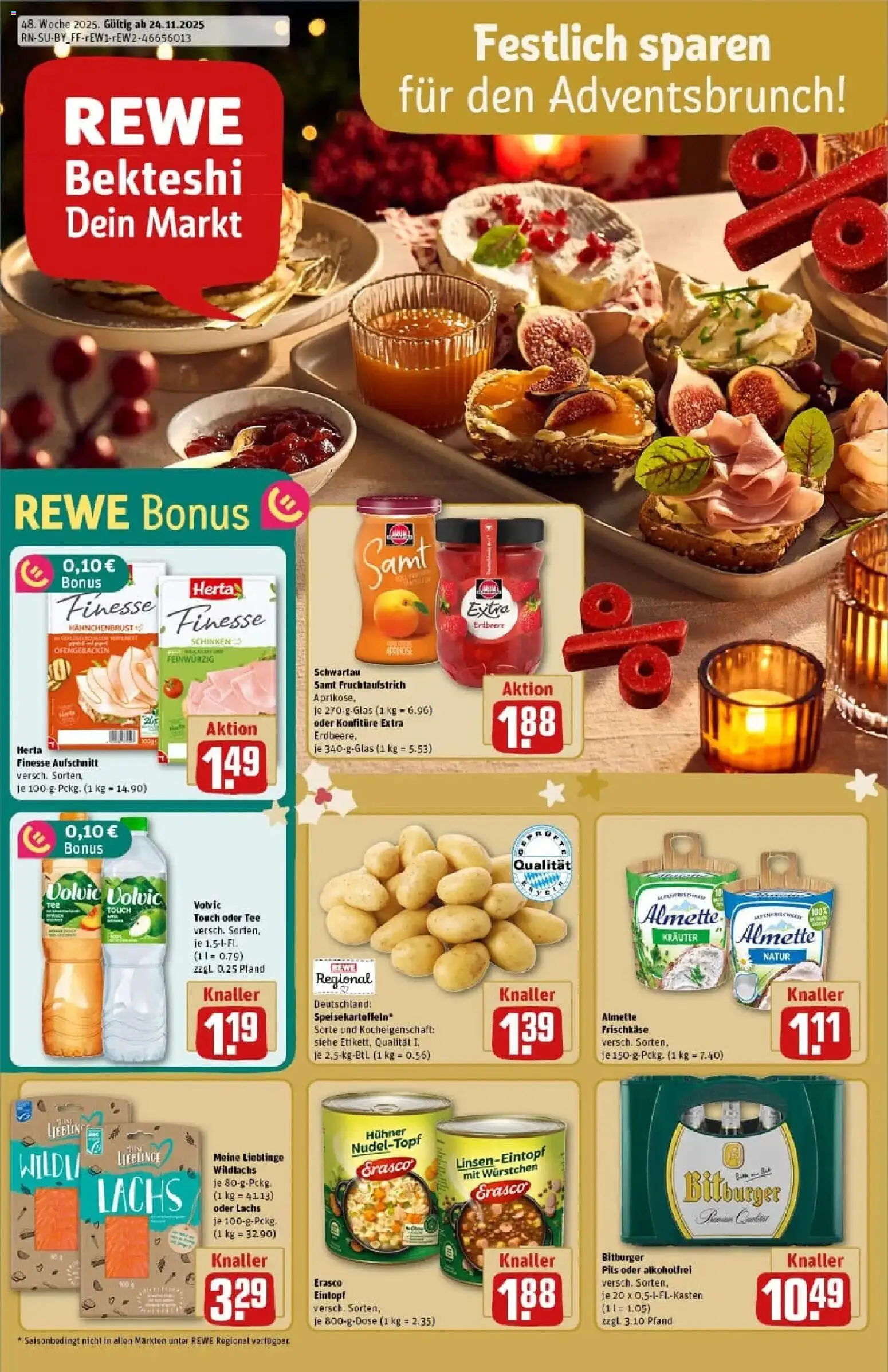 Rewe prospekt Aying	 – gültig ab 23.11.2025 | Seite: 1 | Produkte: Almette, Pils, Lachs, Hahnchenbrust
