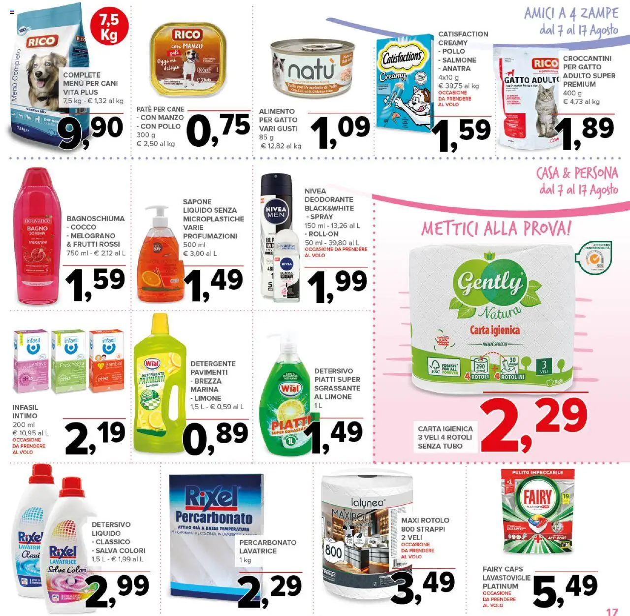 Volantino Todis del 07.08.2025 | Pagina: 17 | Prodotti: Carta igienica, Sapone, Lavastoviglie, Cocco