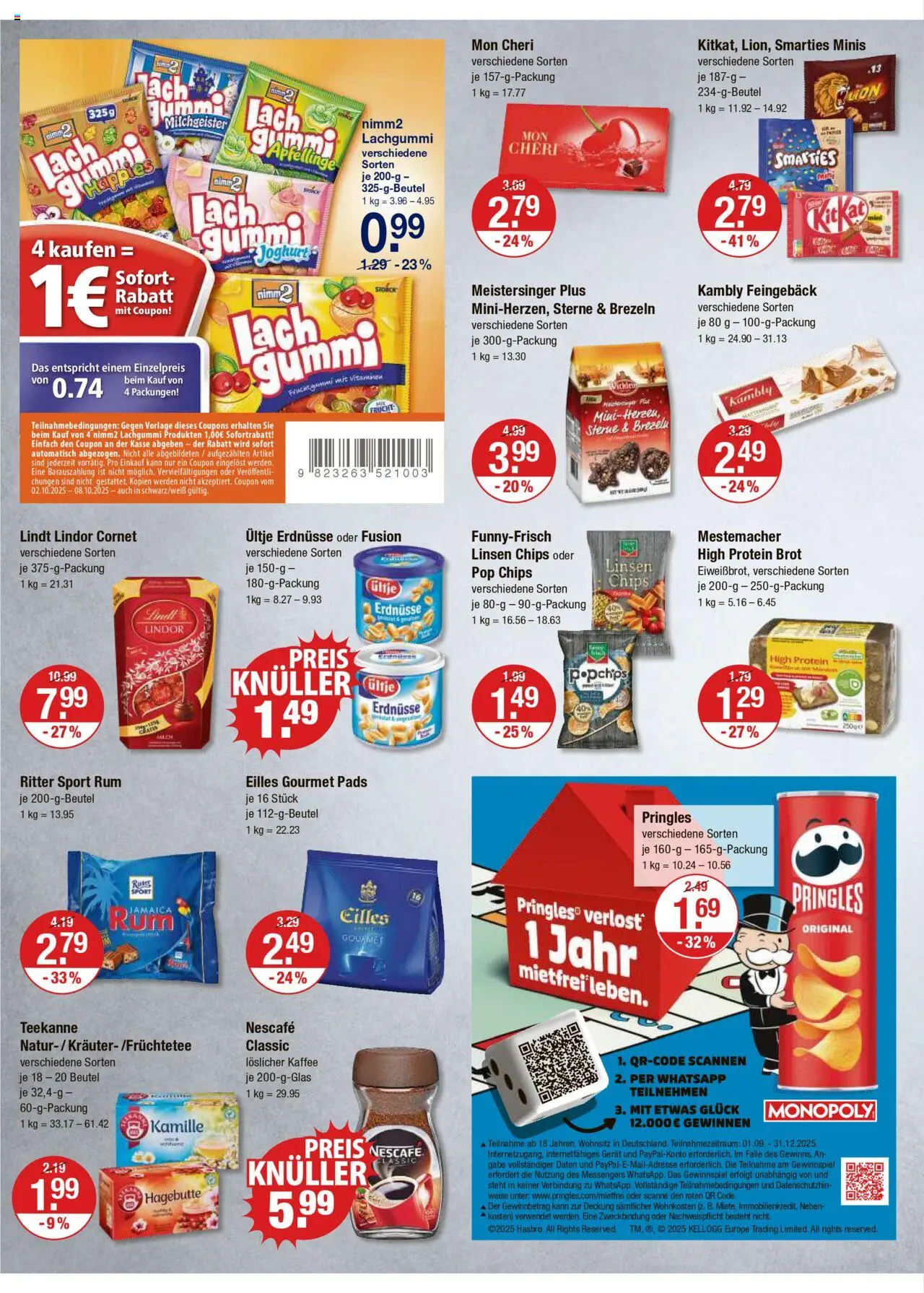 V-Markt - Hallertau / Oberpfalz – gültig ab 02.10.2025 | Seite: 8 | Produkte: Nescafe, Milch, Smarties, Brot