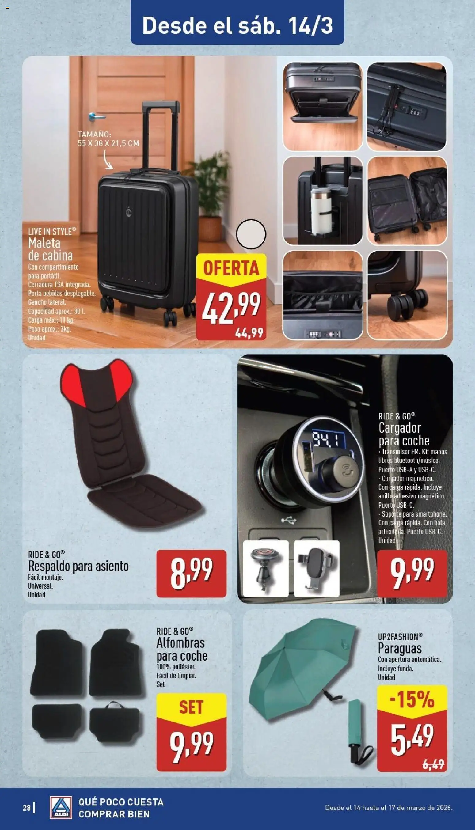 Aldi folleto Canarias │ válido desde el 09.03.2026 | Página: 28 | Productos: Maleta, Peso