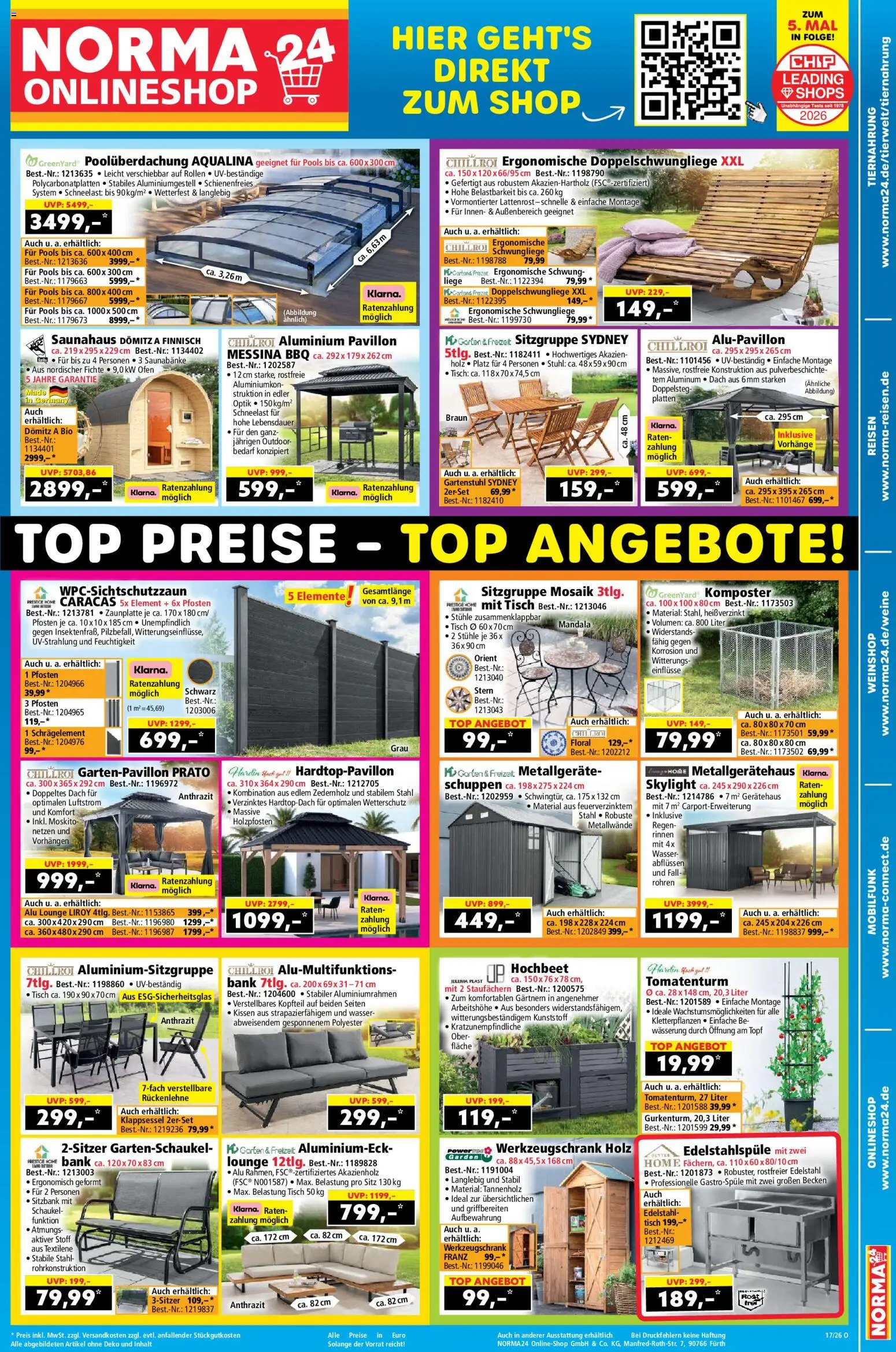 Norma Prospekt – gültig ab 20.04.2026 | Seite: 20 | Produkte: Top, Hochbeet, Sitzbank, Kissen