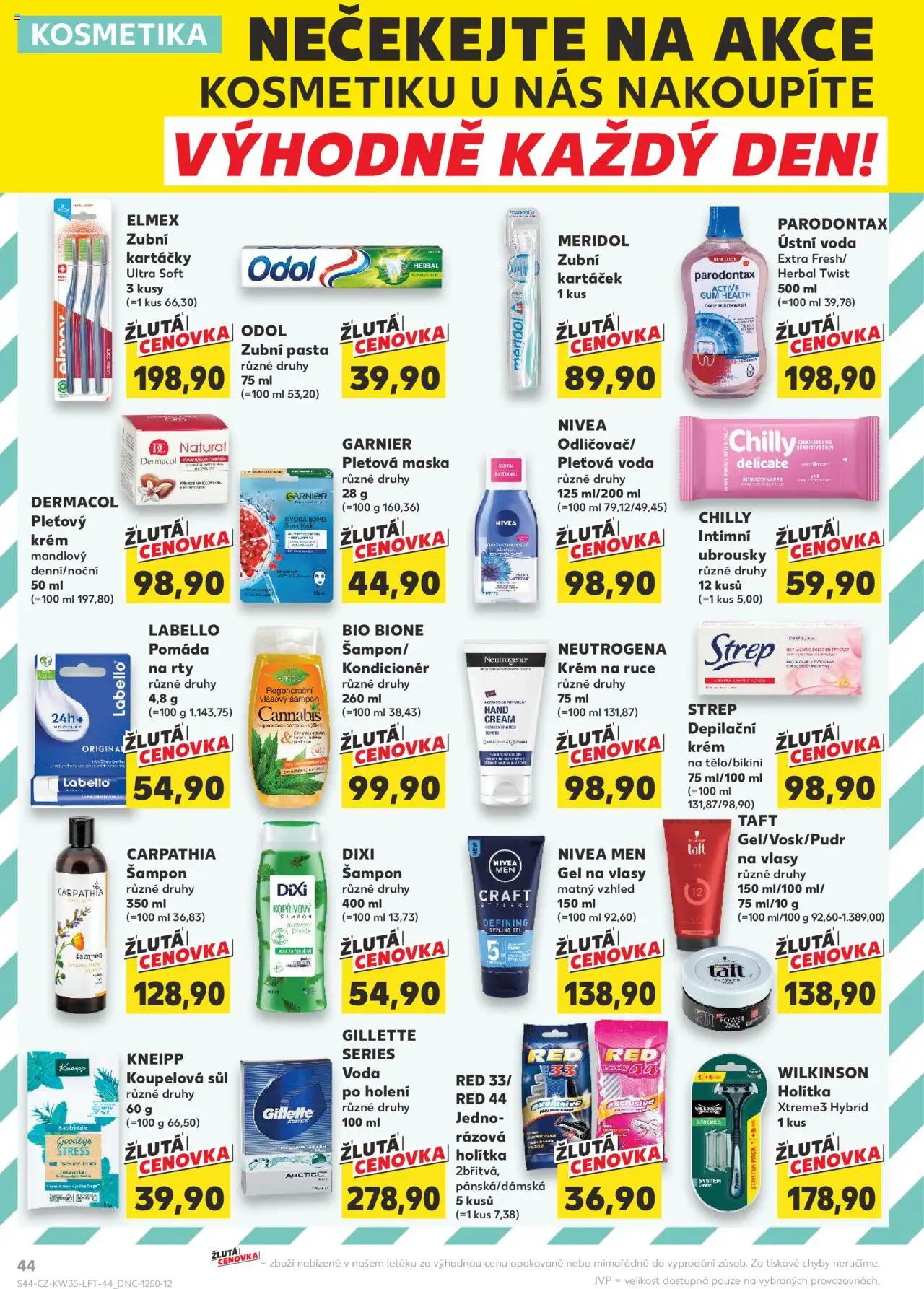 Kaufland leták - Plzeň od 27.08.2025 | Strana: 44 | Produkty: Voda, Krém, Šampon, Kondicionér