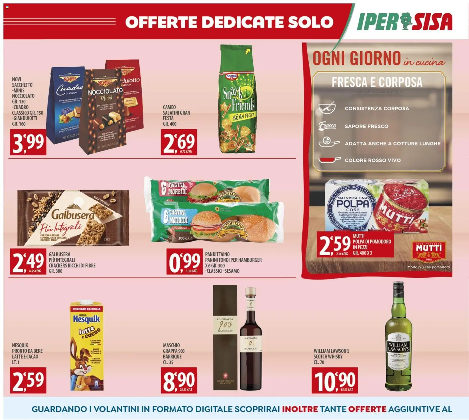 Volantino SISA del 24.10.2025 | Pagina: 14 | Prodotti: Whisky, Pomodoro, Mutti, Cacao