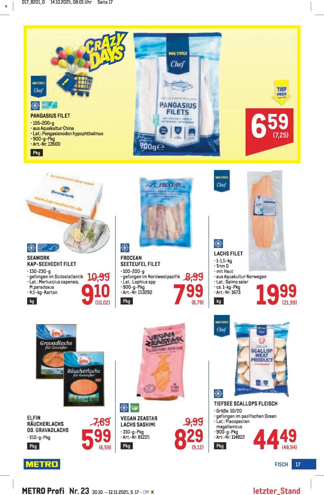 Metro angebote Profi gültig ab 30.10.2025 | Seite: 17 | Produkte: Uhr, Fisch