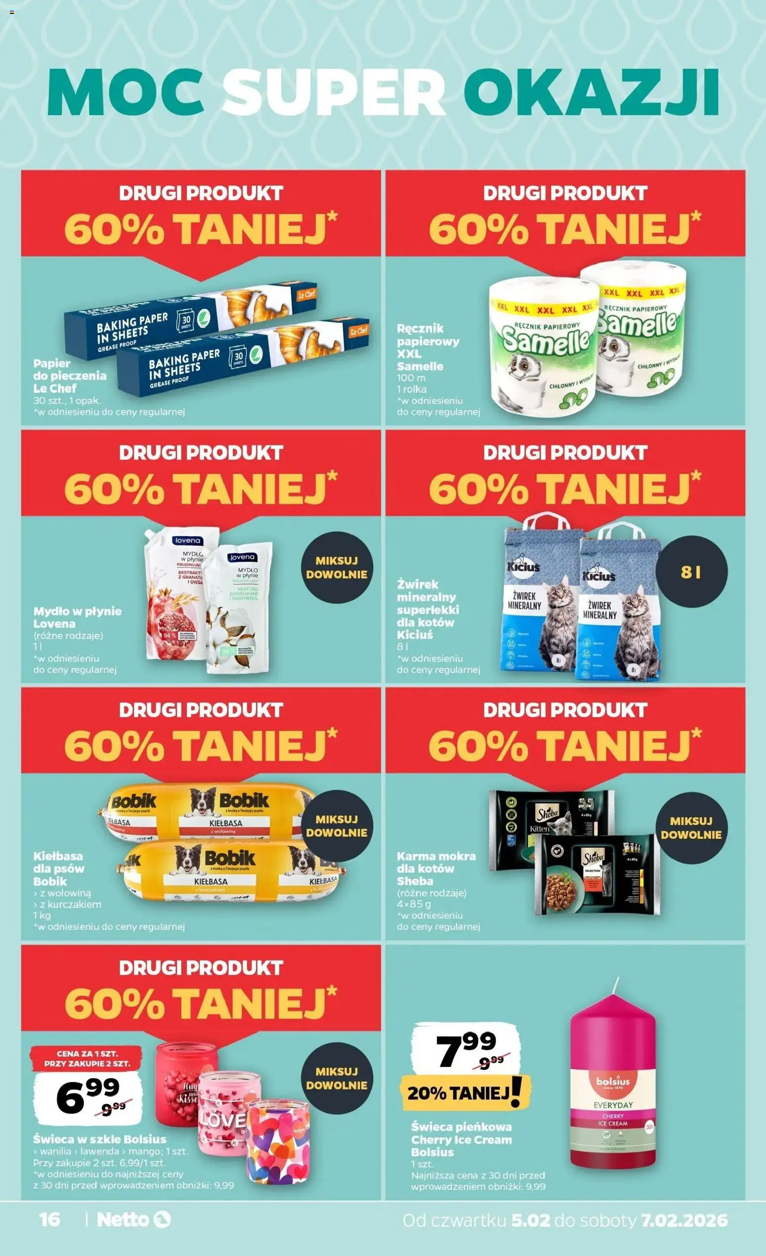 Netto gazetka - Spożywcza od 05.02.2026 | Strona: 16 | Produkty: Kiełbasa, Wołowina, Mydło, Ręcznik papierowy