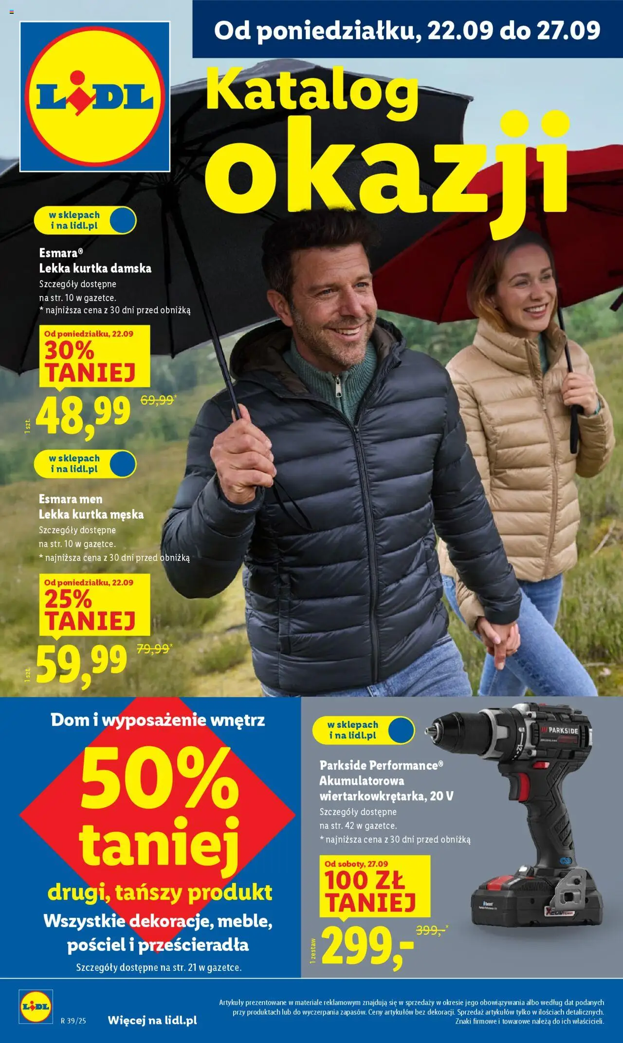 Lidl Katalog od 22.09.2025 | Strona: 1 | Produkty: Pościel, Kurtka