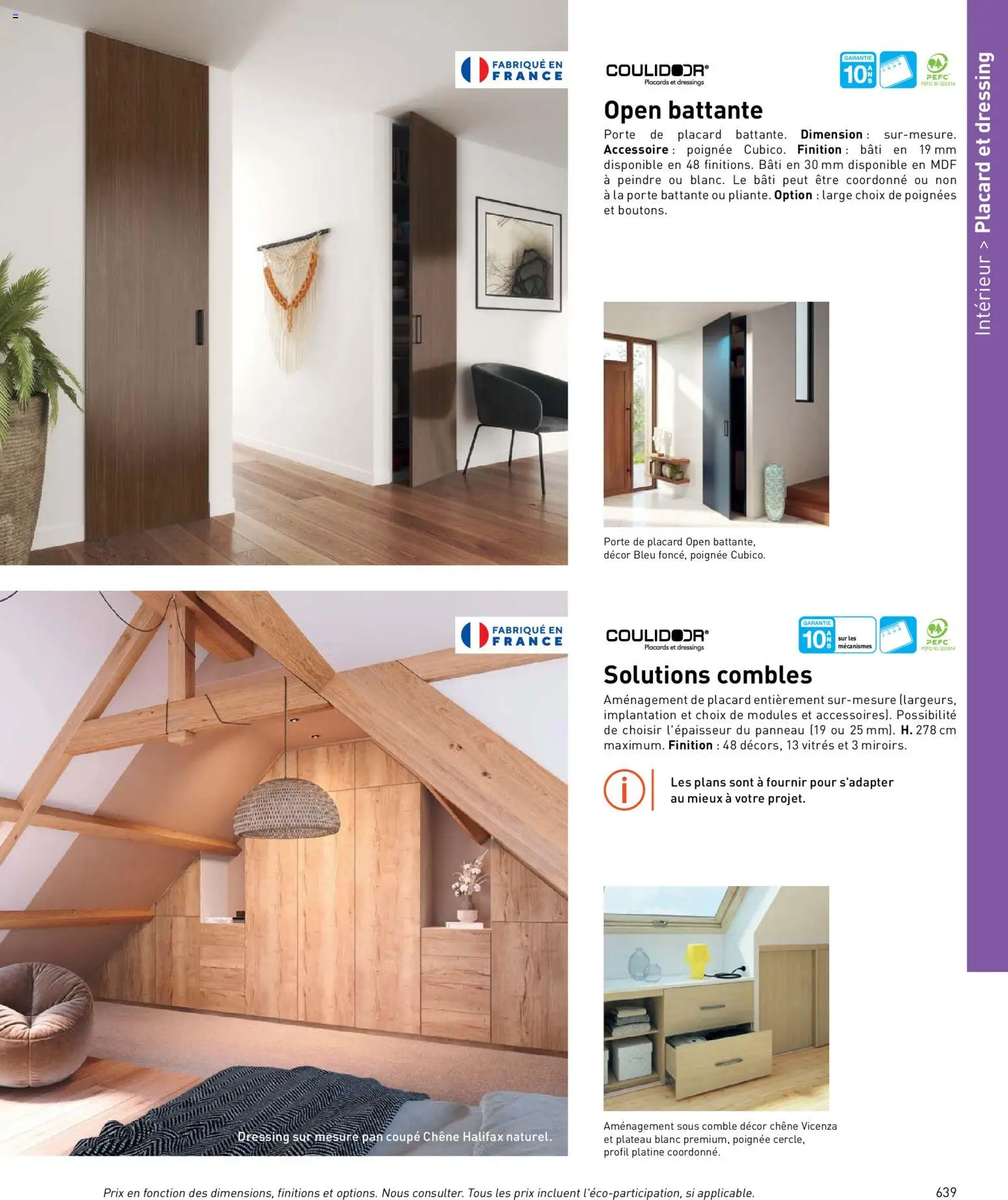 {H1} | Page: 639 | Produits: Plateau, Porte, Poignées, Dressing