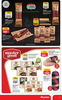 Auchan - Hipermarket márkás akciók - amely érvényes a következő dátumtól: 06.11.2025 | Oldal: 3