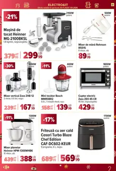 Ofertele Carrefour valabile de la 10.12.2025 | Pagină: 57 | Produse: Mașină de tocat, Mixer, Friteuză, Tocător