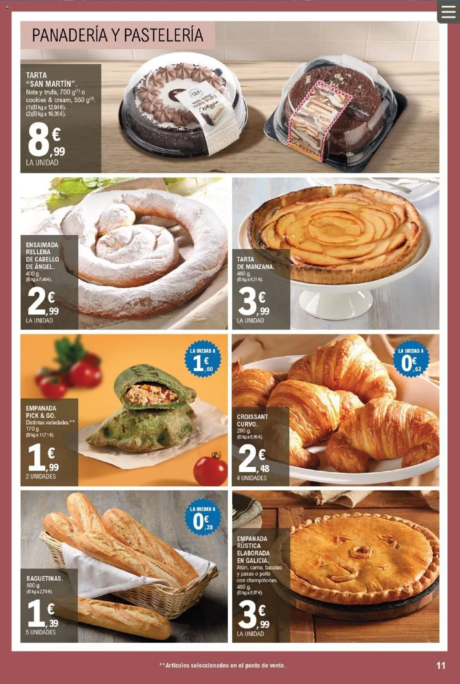 E.Leclerc folleto │ válido desde el 07.01.2026 | Página: 11 | Productos: Croissant, Panadería