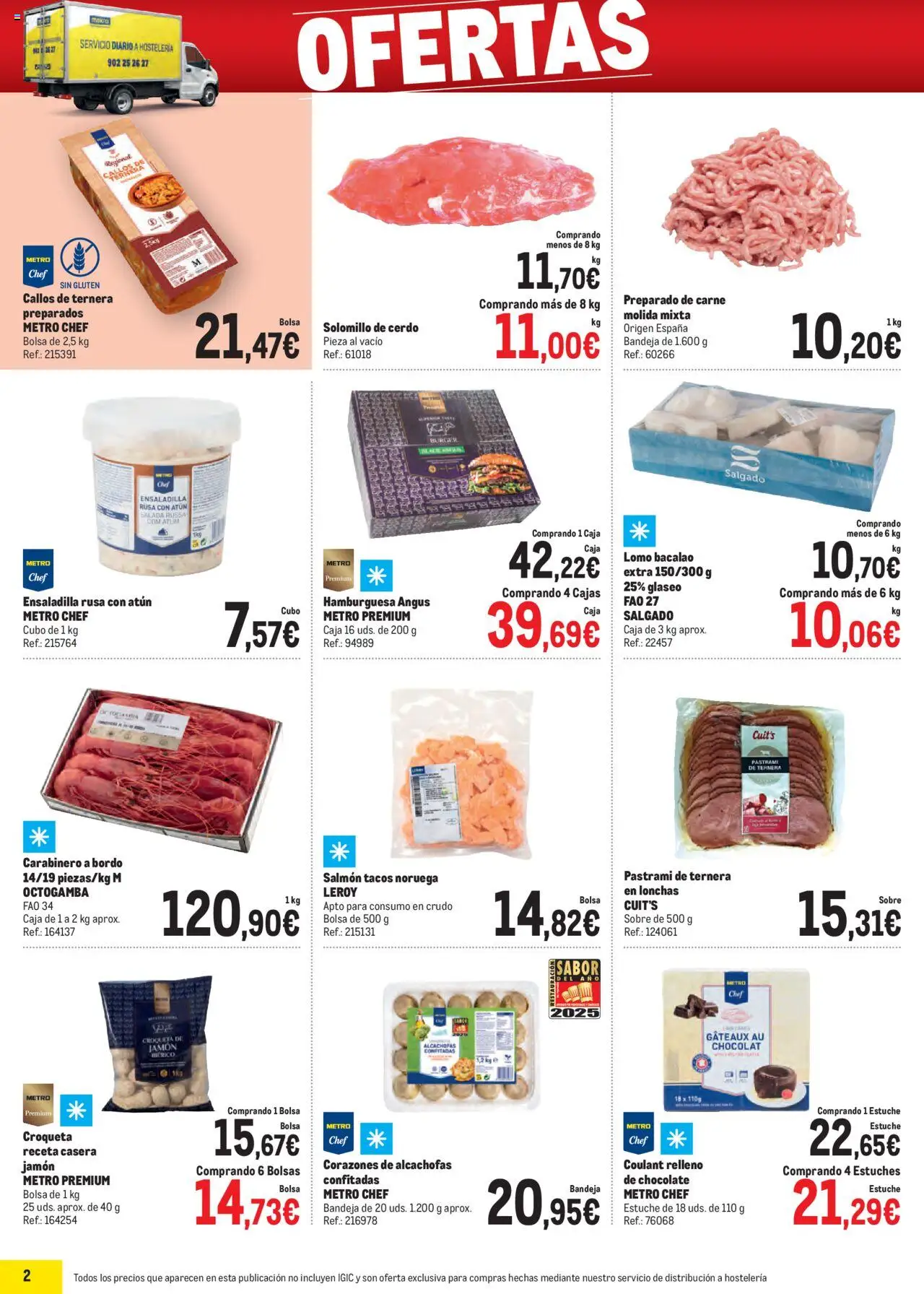 Makro - Ofertas Canarias │ válido desde el 06.10.2025 | Página: 2 | Productos: Συμπυκνωμένο γάλα, Solomillo de cerdo, Jamón, Bolsa