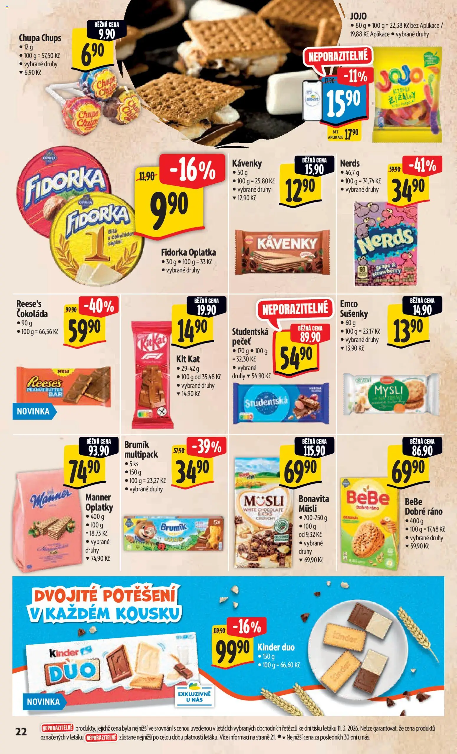 Albert leták - Hypermarket - Brno od 18.03.2026 | Strana: 43 | Produkty: Jojo, Kinder, Oplatky, Bebe