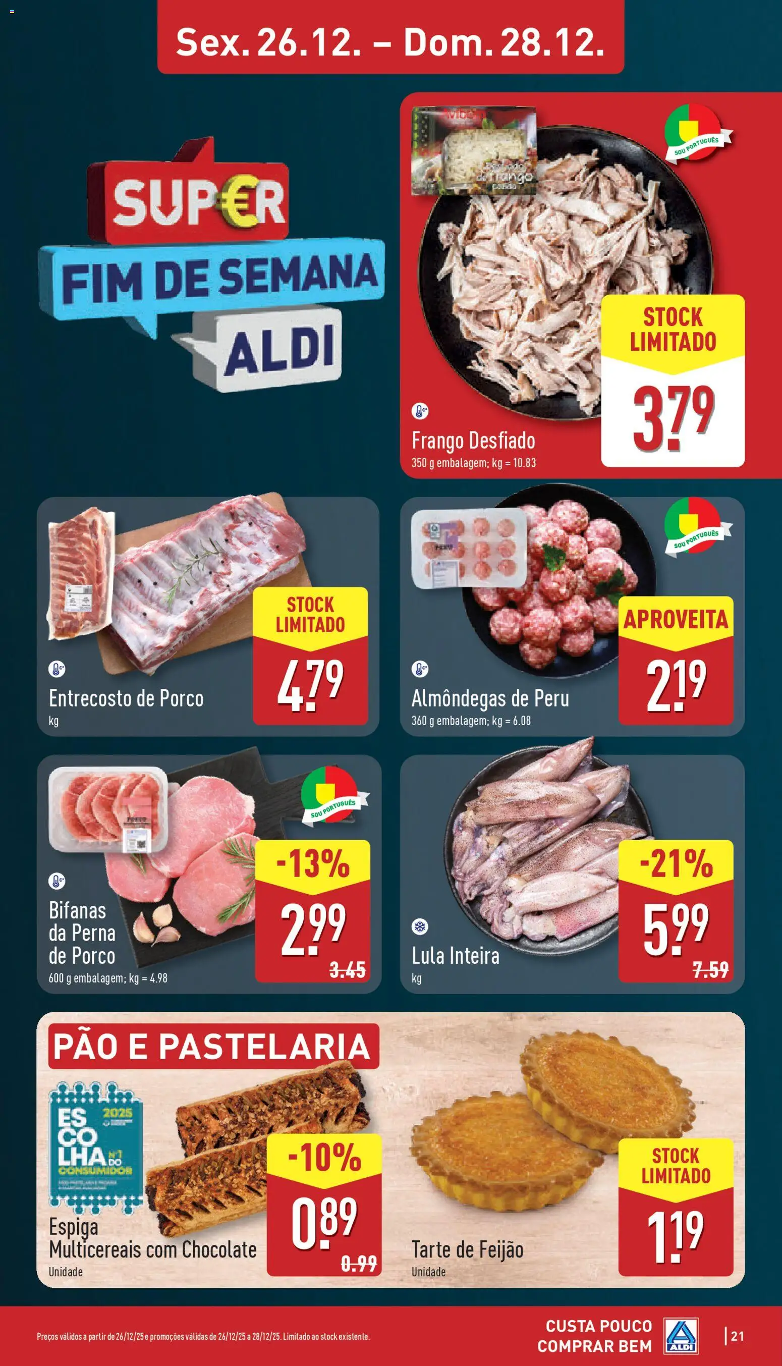 Aldi folheto │ válido de 22.12.2025 | Página: 21 | Produtos: Peru, Pão, Chocolate, Tarte