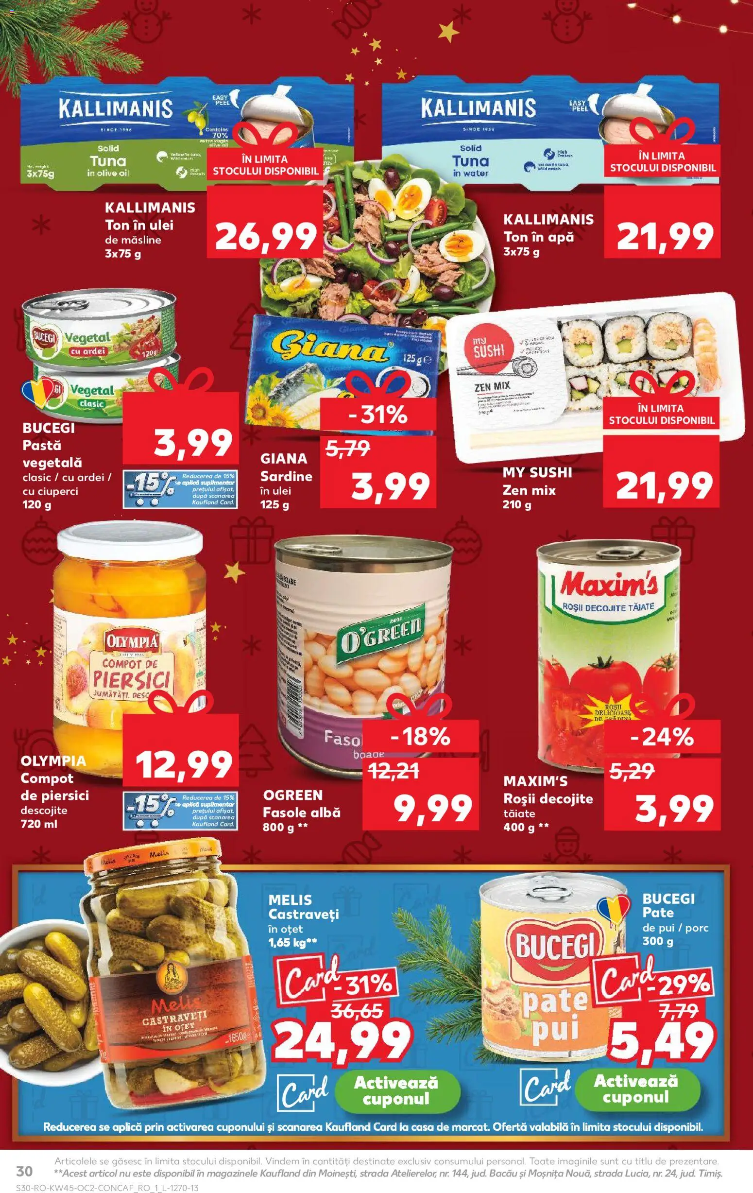 Kaufland RO akciós ujság - amely érvényes a következő dátumtól: 05.11.2025 | Oldal: 30 | Termékek: Sushi