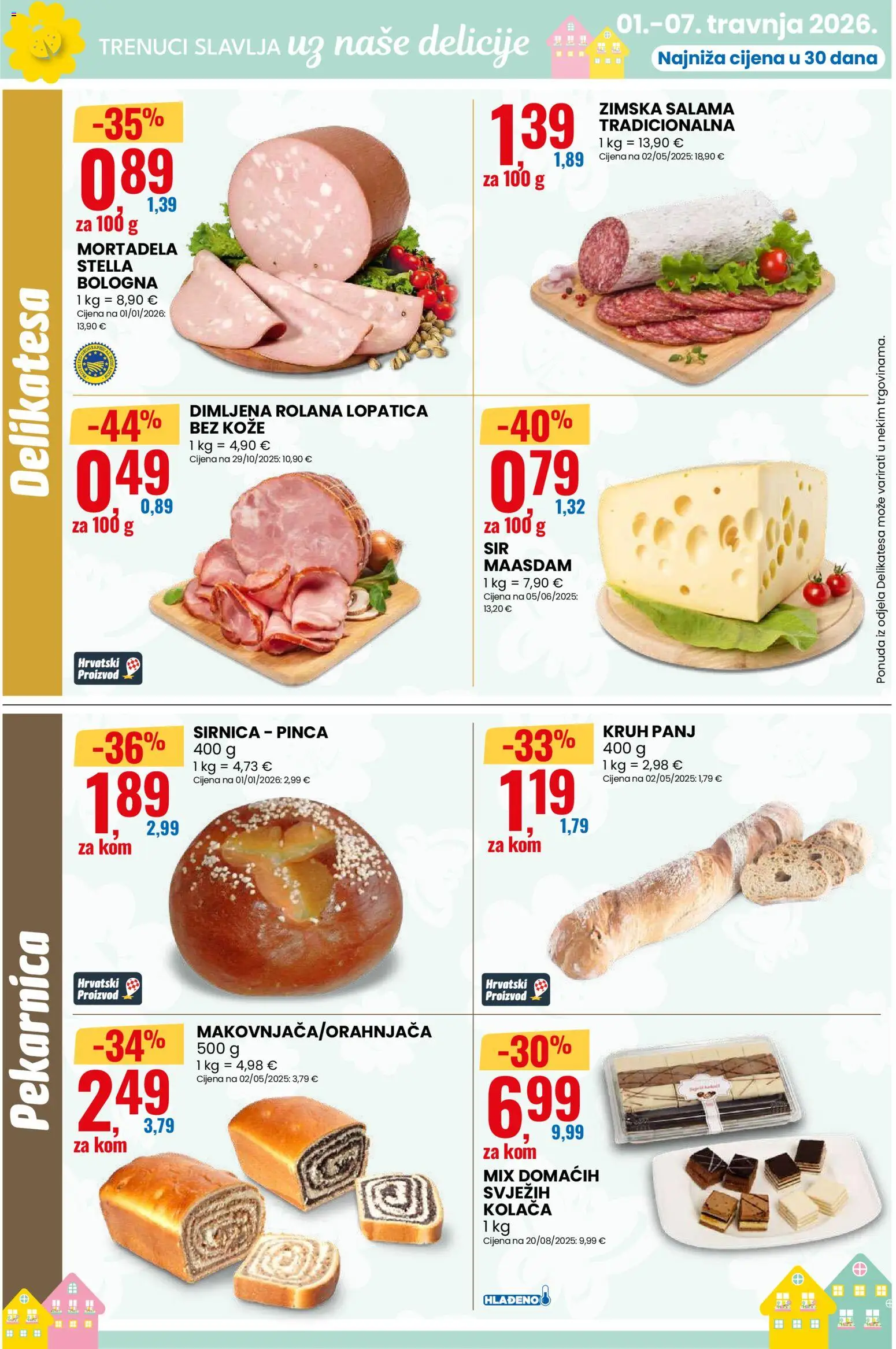 Eurospin katalog | vrijedi od 01.04.2026 | Stranica: 4 | Proizvodi: Kruh, Salama, Mortadela, Lopatica