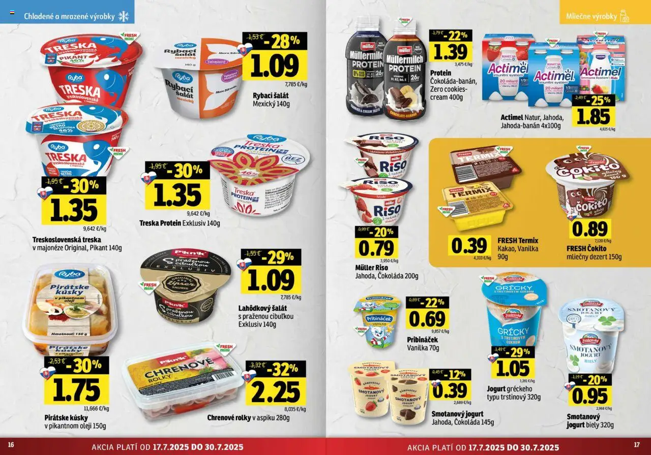 Fresh stredné a západné Slovensko │ platný od 17.07.2025 | Strana: 9 | Produkty: Jogurt, Protein, Ryba, Šalát