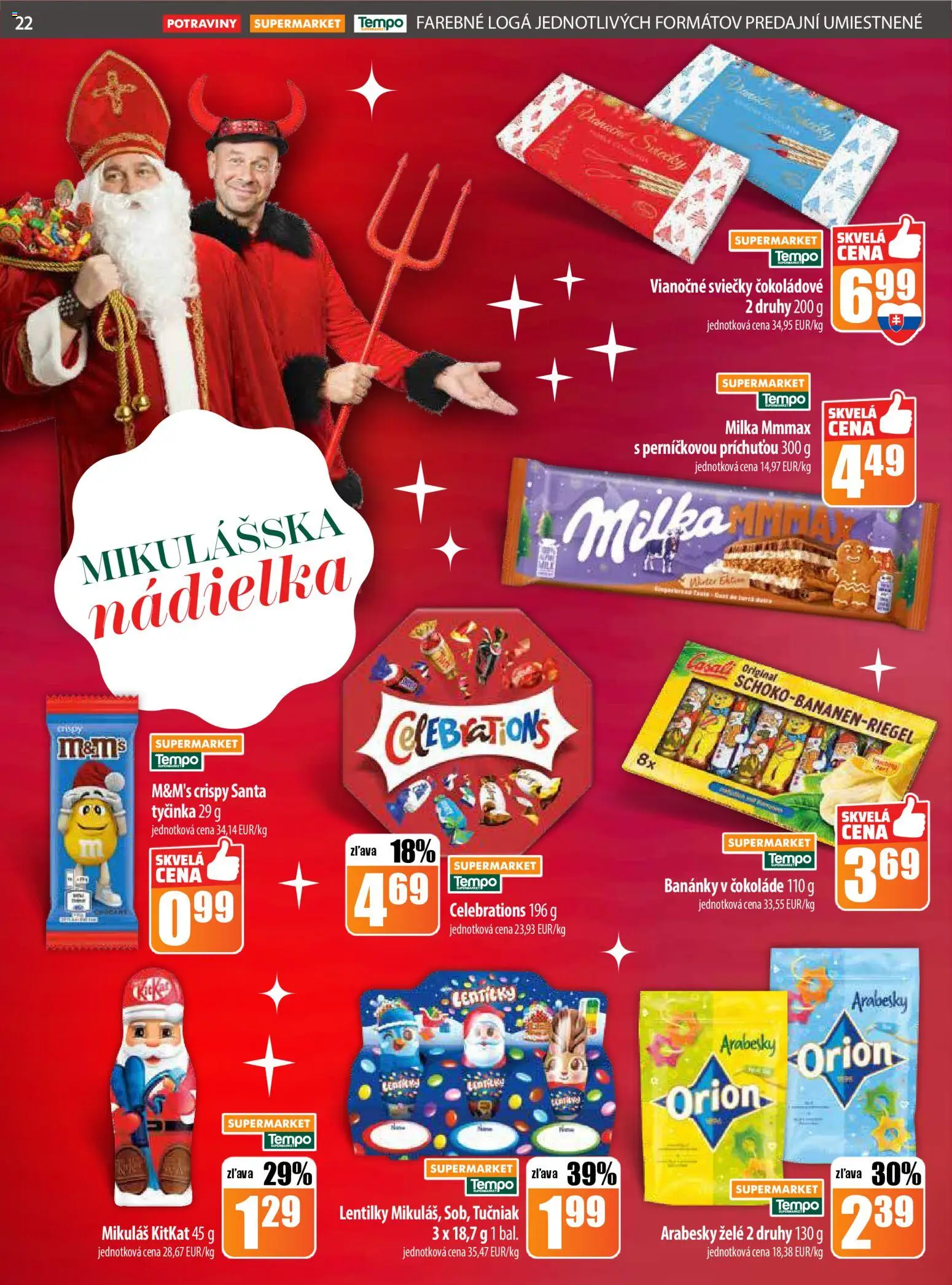 Nové COOP Jednota akcie – leták je platný od 04.12.2025 | Strana: 22 | Produkty: Sviečky, Milka