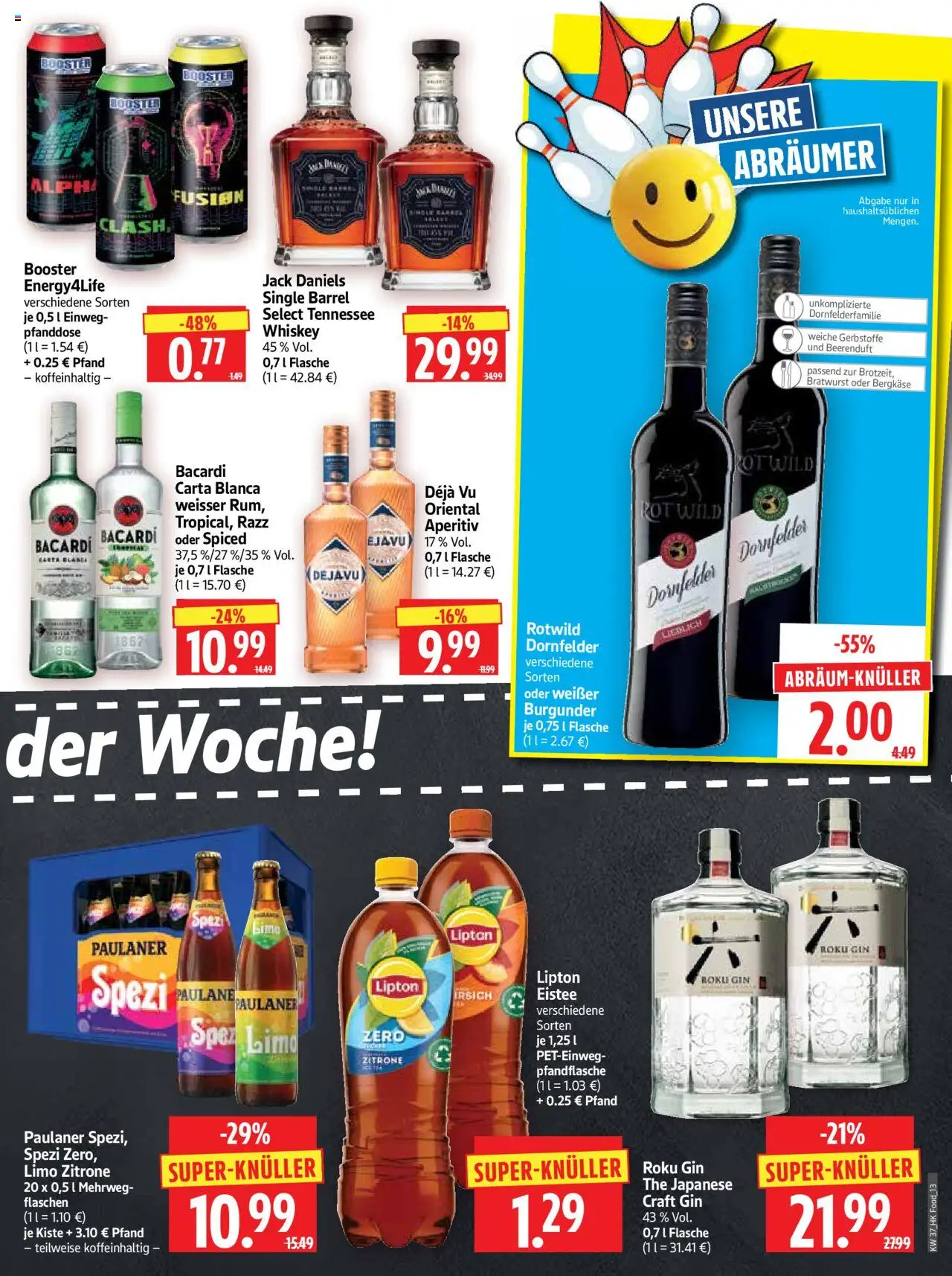 HERKULES Prospekt 	 – gültig ab 08.09.2025 | Seite: 13 | Produkte: Bratwurst, Zitrone, Whiskey, Paulaner
