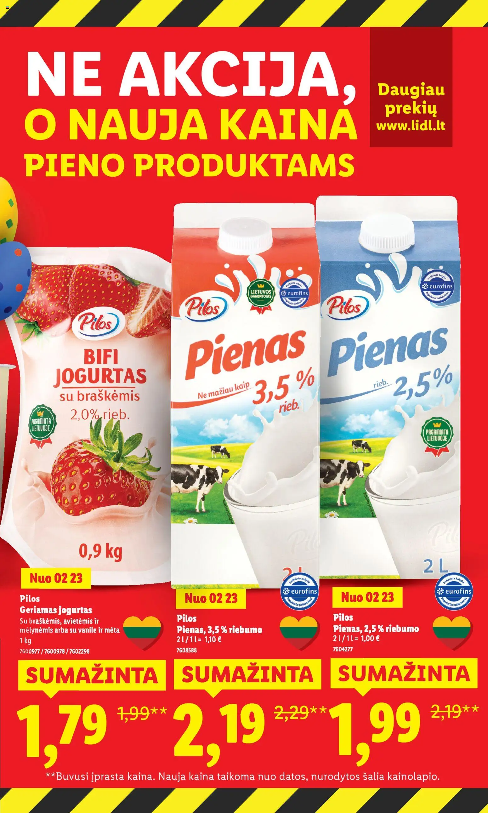 LIDL akcijos nuo 23.03.2026 | Puslapis: 23 | Prekių: Pienas, Jogurtas
