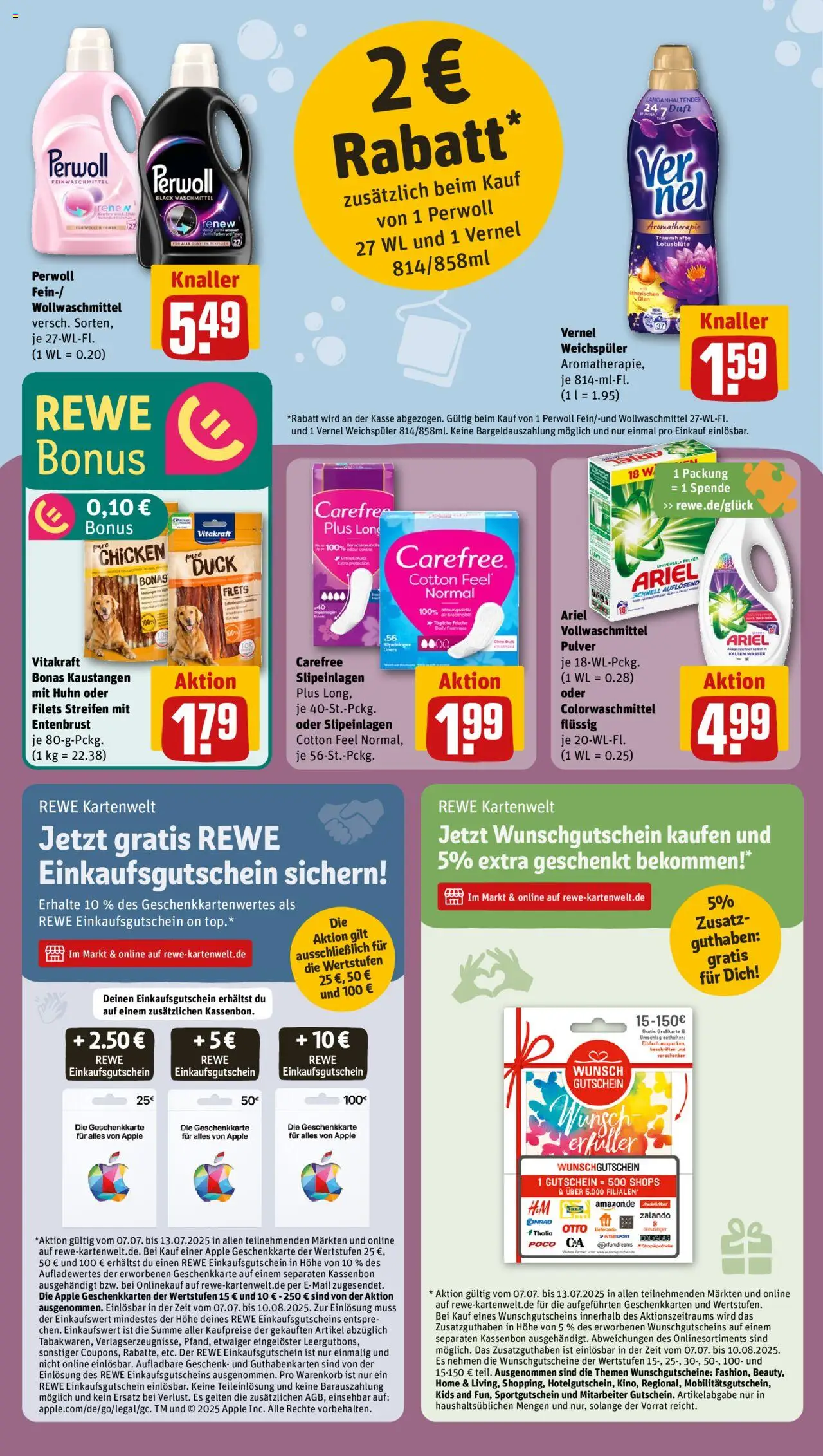 Rewe Prospekt 	 - gültig ab dem 07.07.2025 | Seite: 19 | Produkte: Duft, Wasser, Waschmittel, Vernel