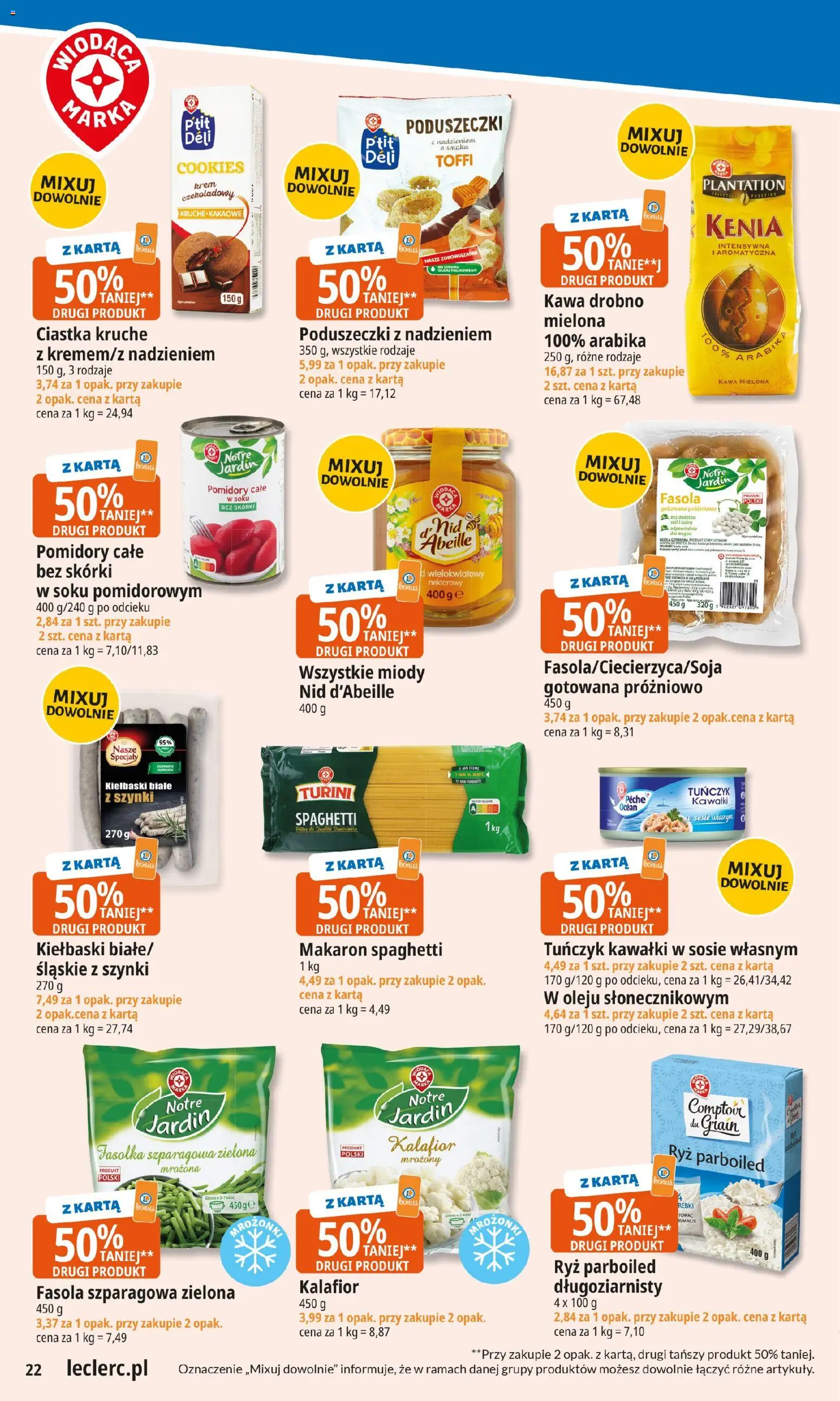 E.Leclerc Gazetka od 07.01.2026 | Strona: 22 | Produkty: Karta, Fasolka szparagowa, Makaron, Krem