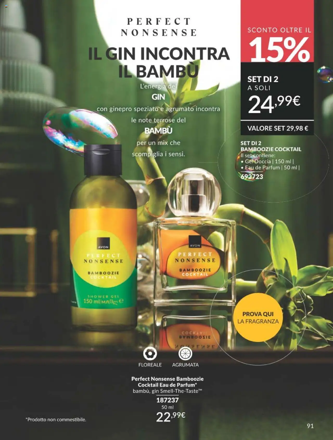 Volantino Avon del 01.10.2025 | Pagina: 91 | Prodotti: Gin, Doccia, Fragranza