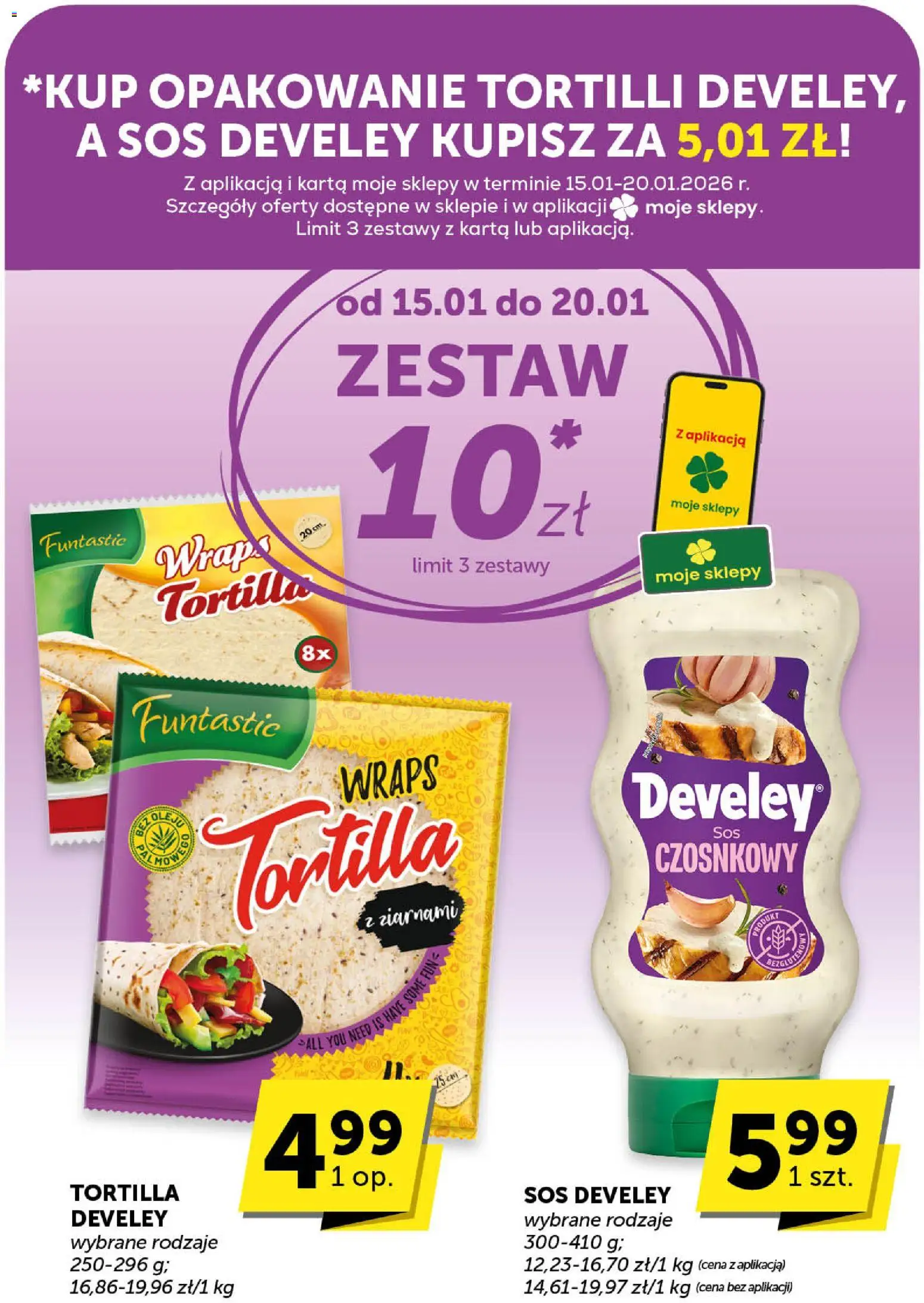 Groszek Gazetka od 08.01.2026 | Strona: 15 | Produkty: Karta, Tortilla, Sos