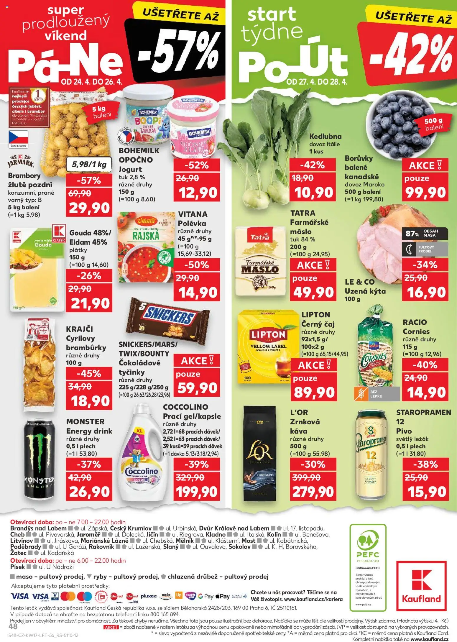 Kaufland leták - Kolín od 22.04.2026 | Strana: 48 | Produkty: Borůvky, Eidam, Brambory, Kedlubna