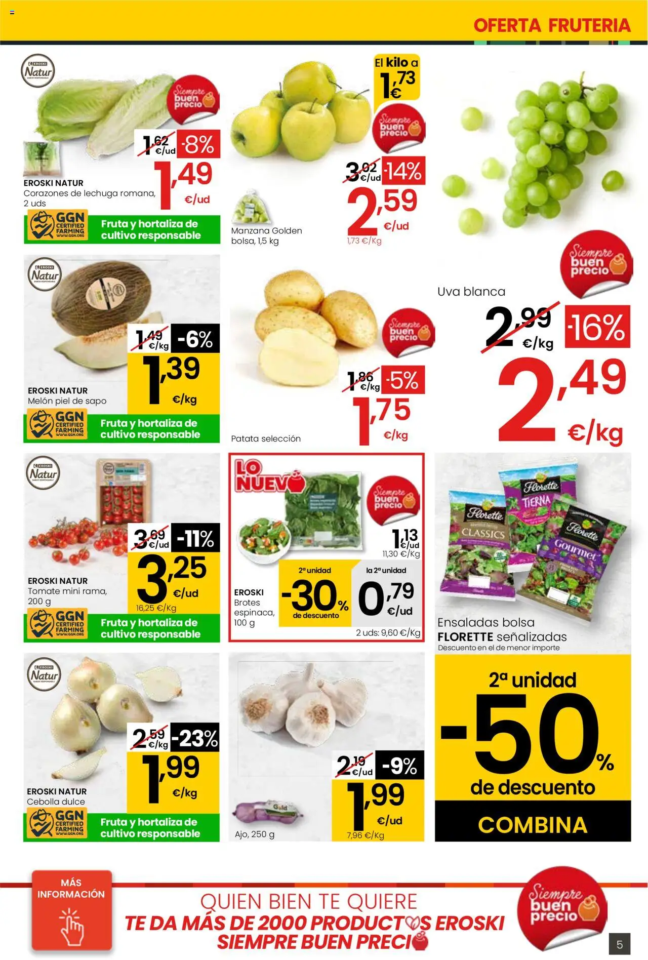 Eroski - Eskaintza handia Center │ válido desde el 18.09.2025 | Página: 5 | Productos: Φορτιστής, Manzana, Παγωμένο τσάι, Bolsa