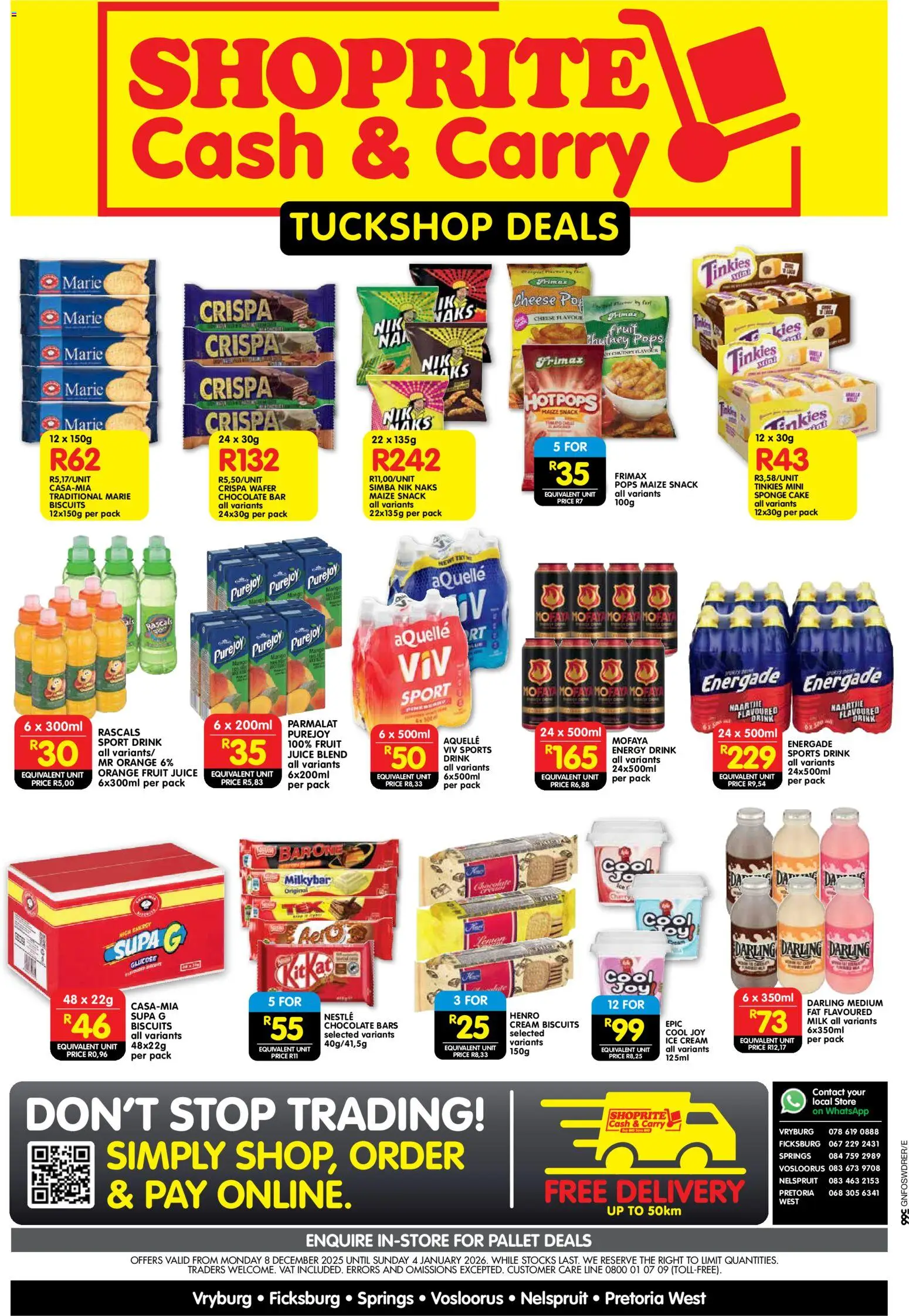 New Shoprite catalogue – valid from 08.12.2025 | Page: 1 | Products: Chutney, Biscuits, Chocolate, Ice cream