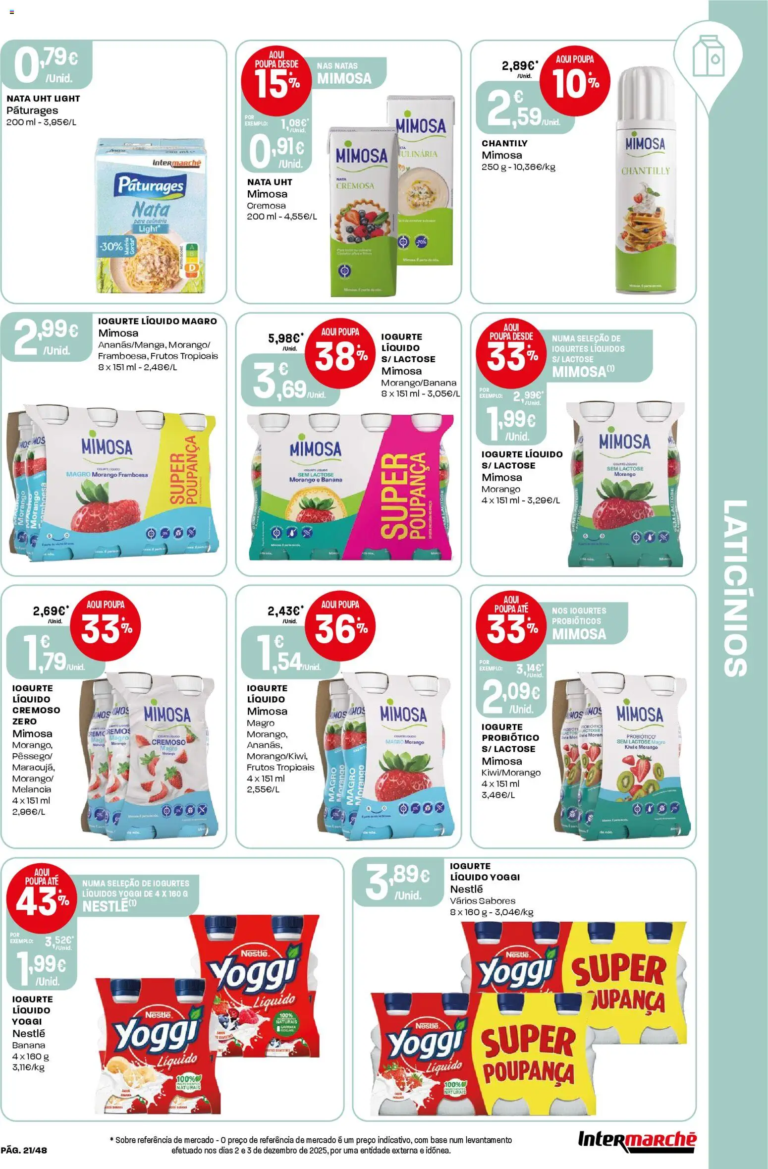 Intermarché folheto │ válido de 08.01.2026 | Página: 21 | Produtos: Chantilly, Chantily, Natas, Iogurte liquido