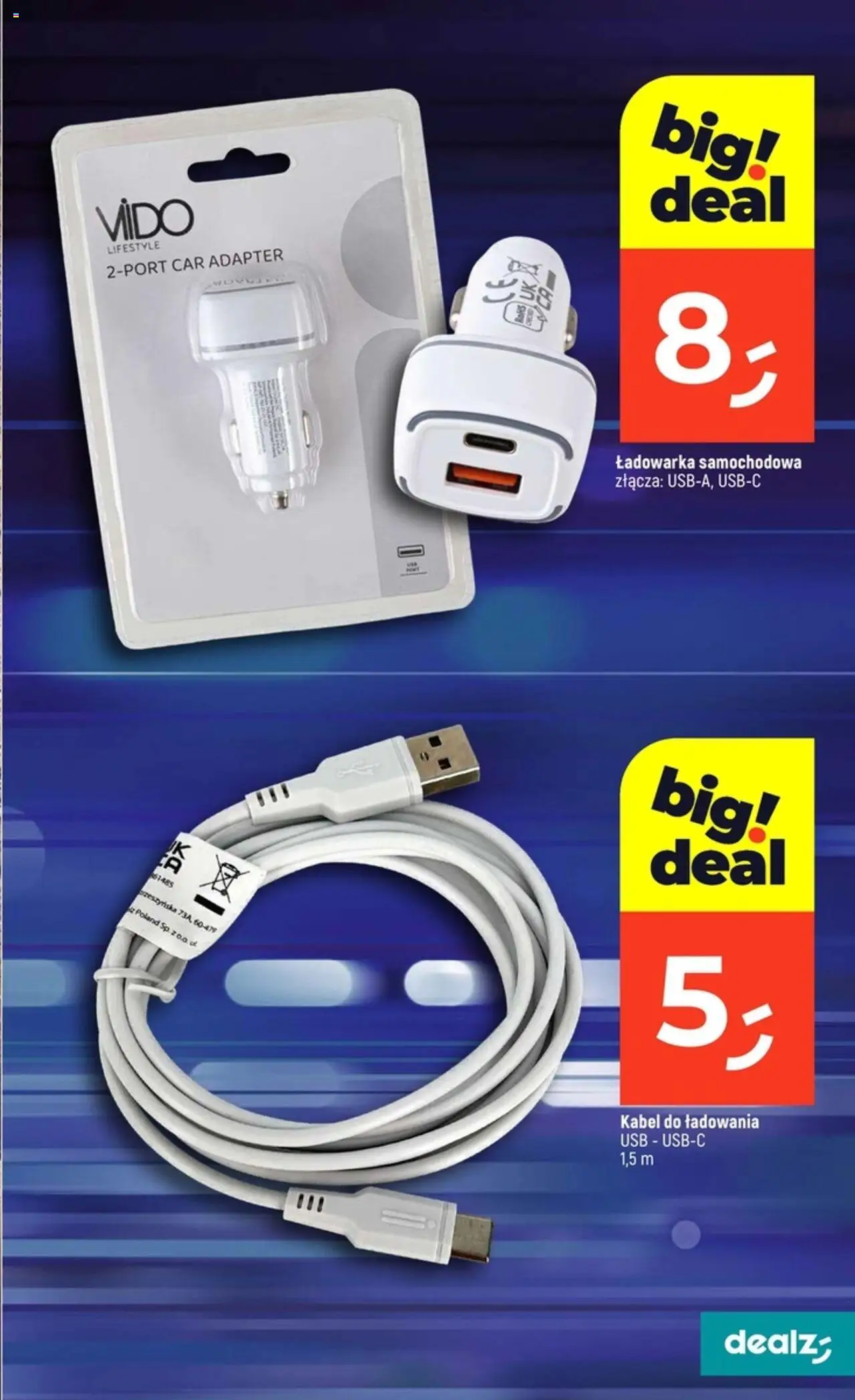 Dealz Gazetka od 07.08.2025 | Strona: 41 | Produkty: Kabel, Ładowarka, Adapter, USB