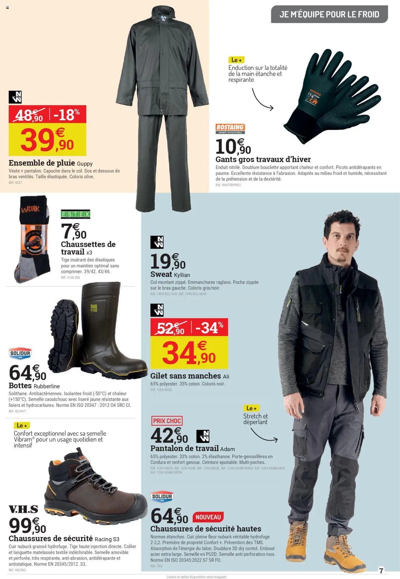 {H1} | Page: 7 | Produits: Élastiques, Gilet, Veste, Pantalon de travail