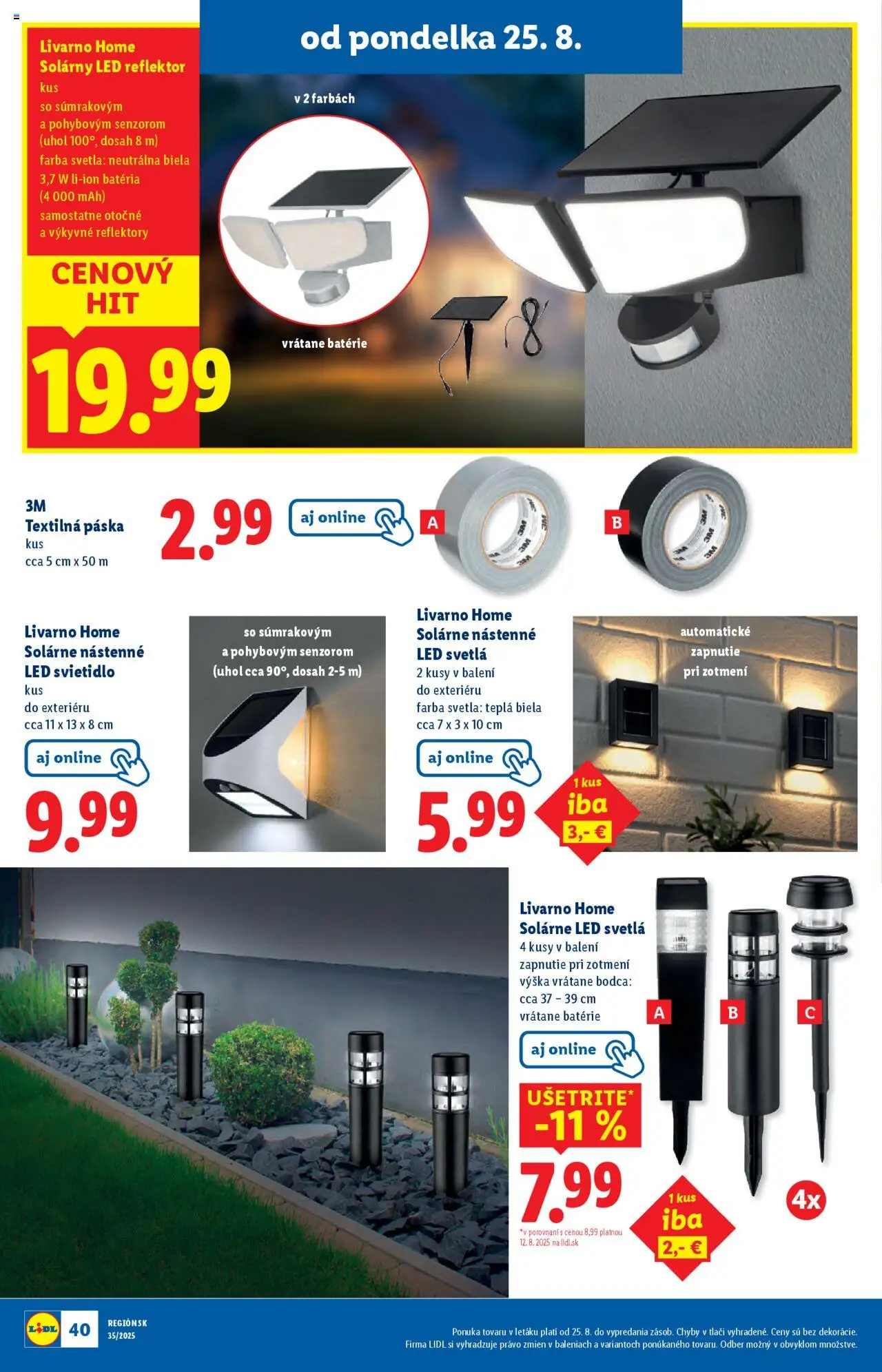 Lidl leták │ platný od 25.08.2025 | Strana: 54 | Produkty: Led reflektor, Reflektor, Led svetlá, Svietidlo