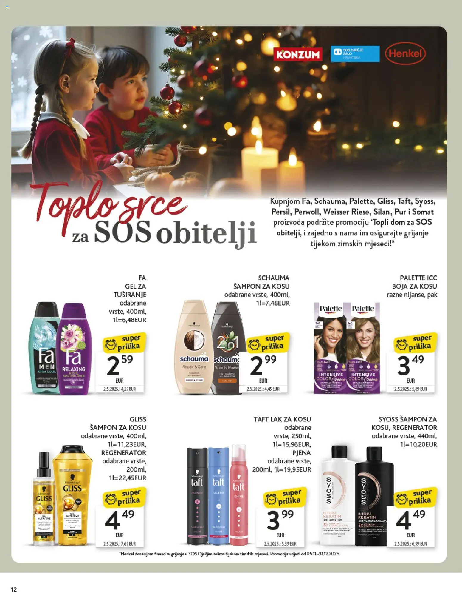 Konzum HR akciós ujság - amely érvényes a következő dátumtól: 04.11.2025 | Oldal: 12 | Termékek: Somat, Sampon