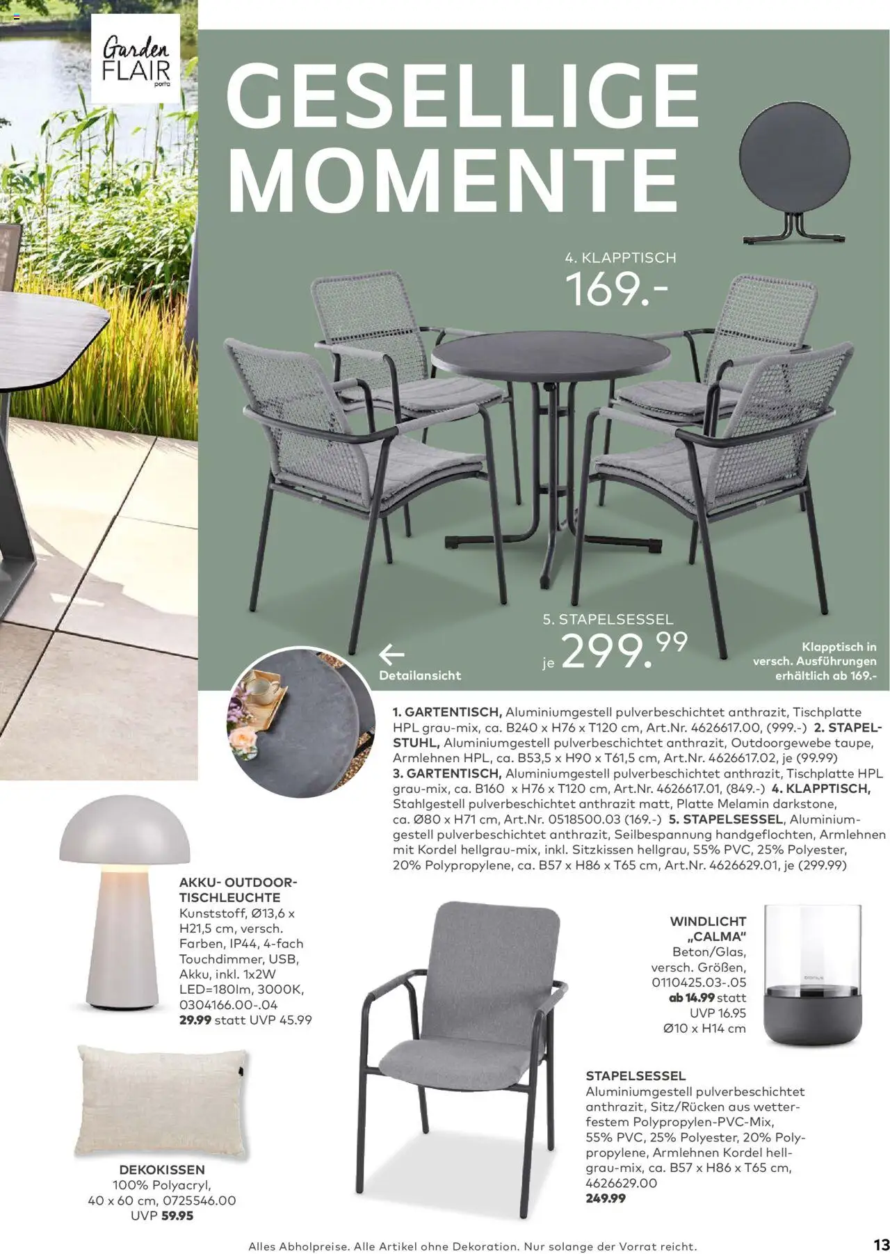 Porta! - Outdoor - Gartenmöbelkatalog 2025 - gültig ab dem 02.03.2025 | Seite: 13