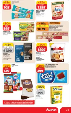 Auchan Akciós újság - amely érvényes a következő dátumtól: 19.02.2026 | Oldal: 23 | Termékek: Kávékapszula, Nutella, Kávé, Vegán