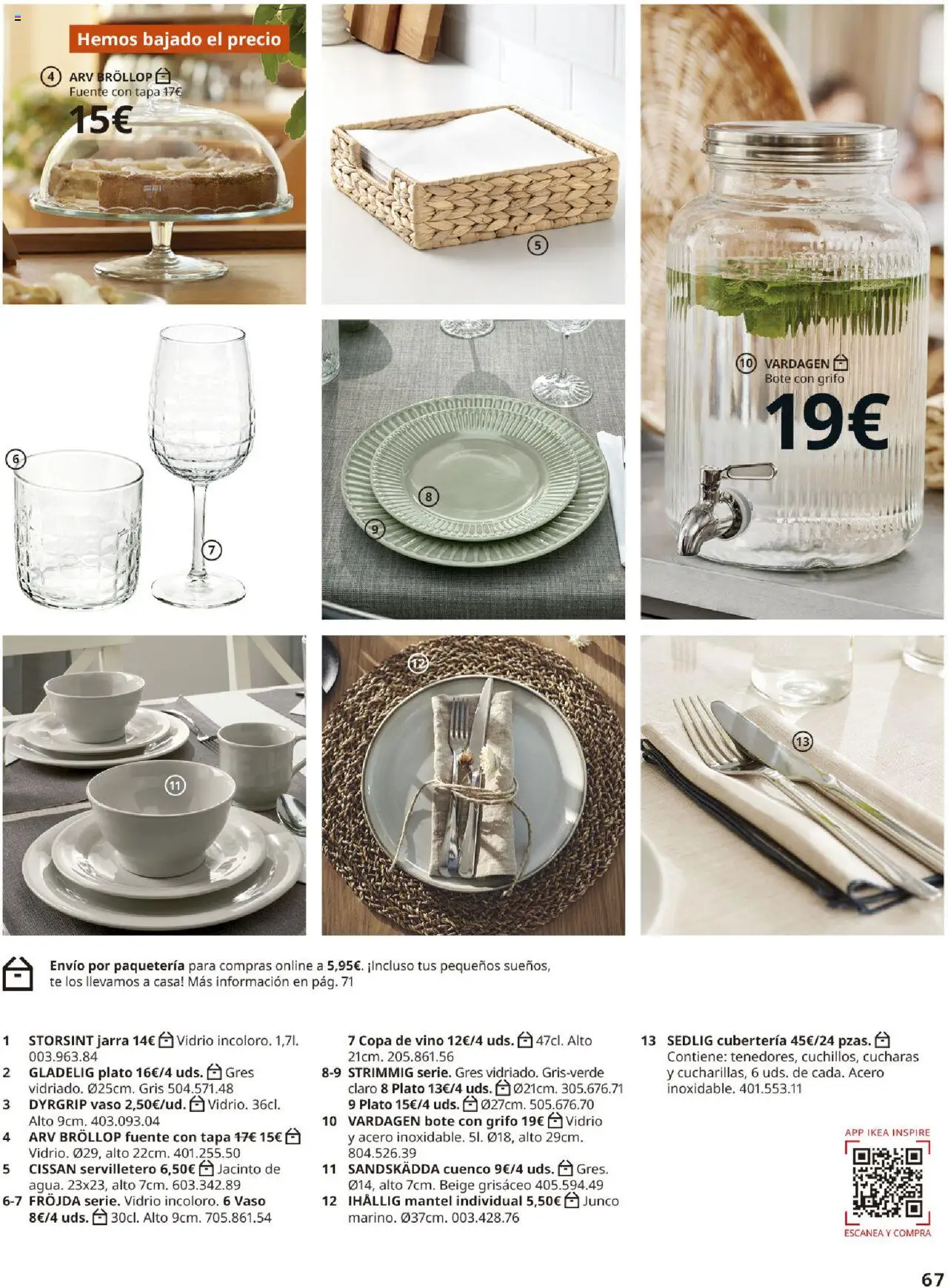 Catálogo IKEA Accesorios y decoración │ válido desde el 04.02.2025 | Página: 67 | Productos: Mantel, Vino, Té, Cubertería