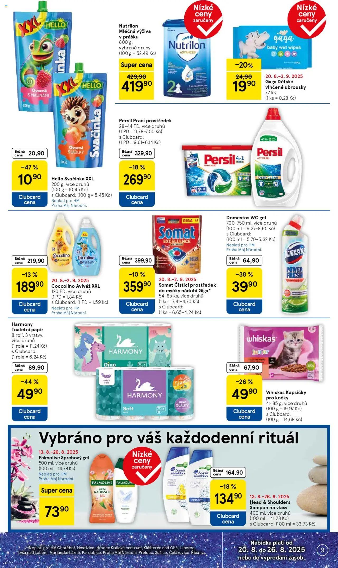 Tesco leták - Hypermarket od 20.08.2025 | Strana: 9 | Produkty: Whiskas, Toaletní papír, Wc, Persil