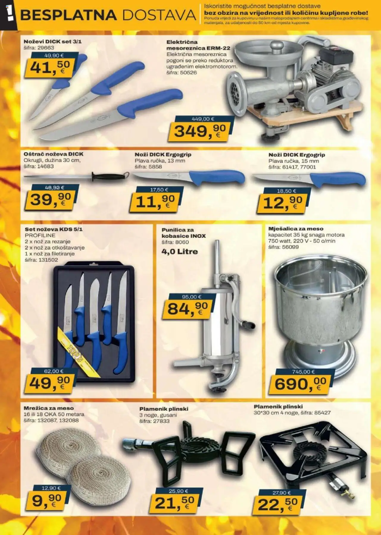 Vinkoprom katalog | vrijedi od 01.10.2025 | Stranica: 4 | Proizvodi: Mesoreznica, Meso, Nož, Oštrač noževa