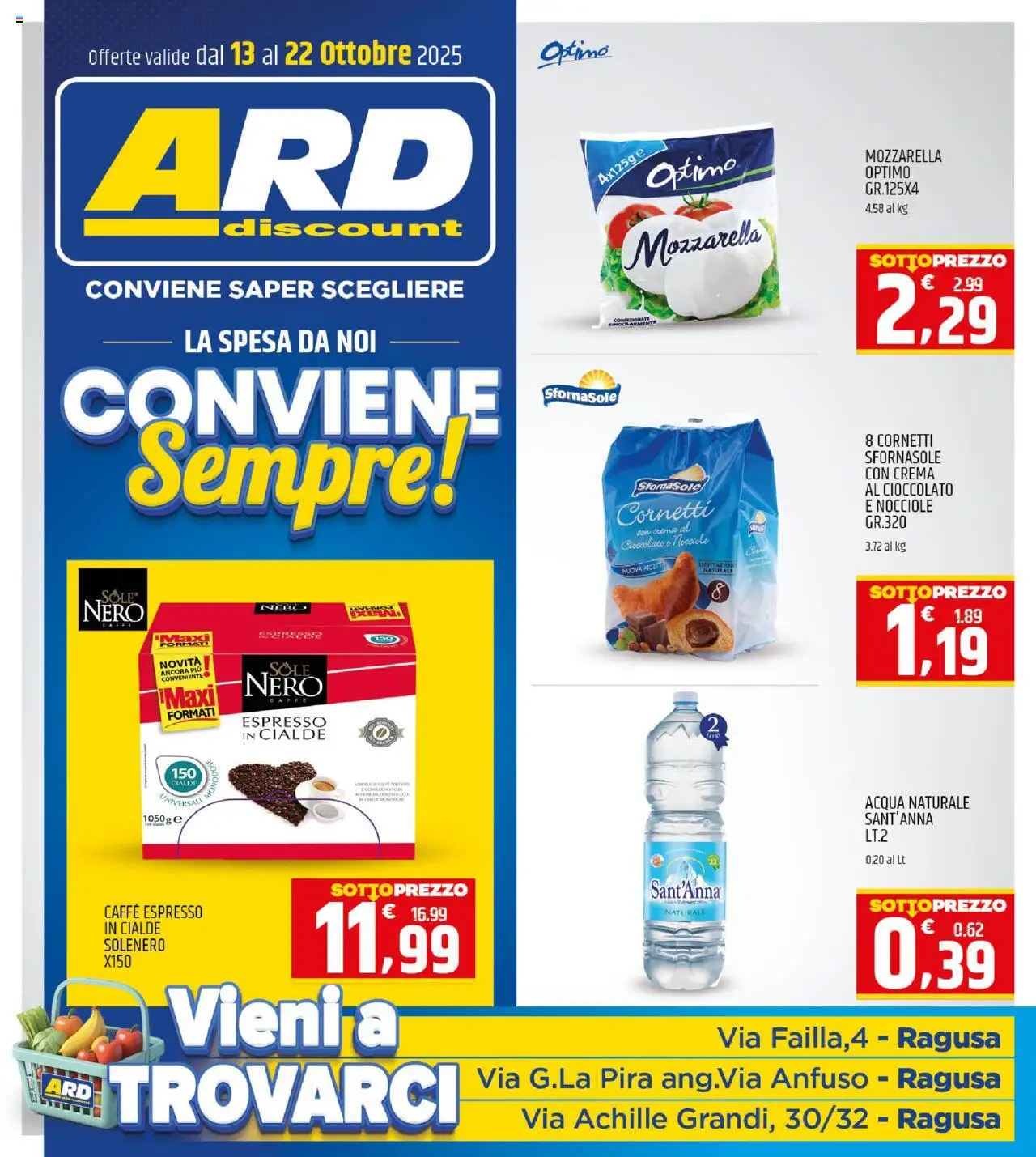 Volantino ARD Discount del 13.10.2025 | Pagina: 20 | Prodotti: Crema, Caffè, Acqua, Acqua naturale