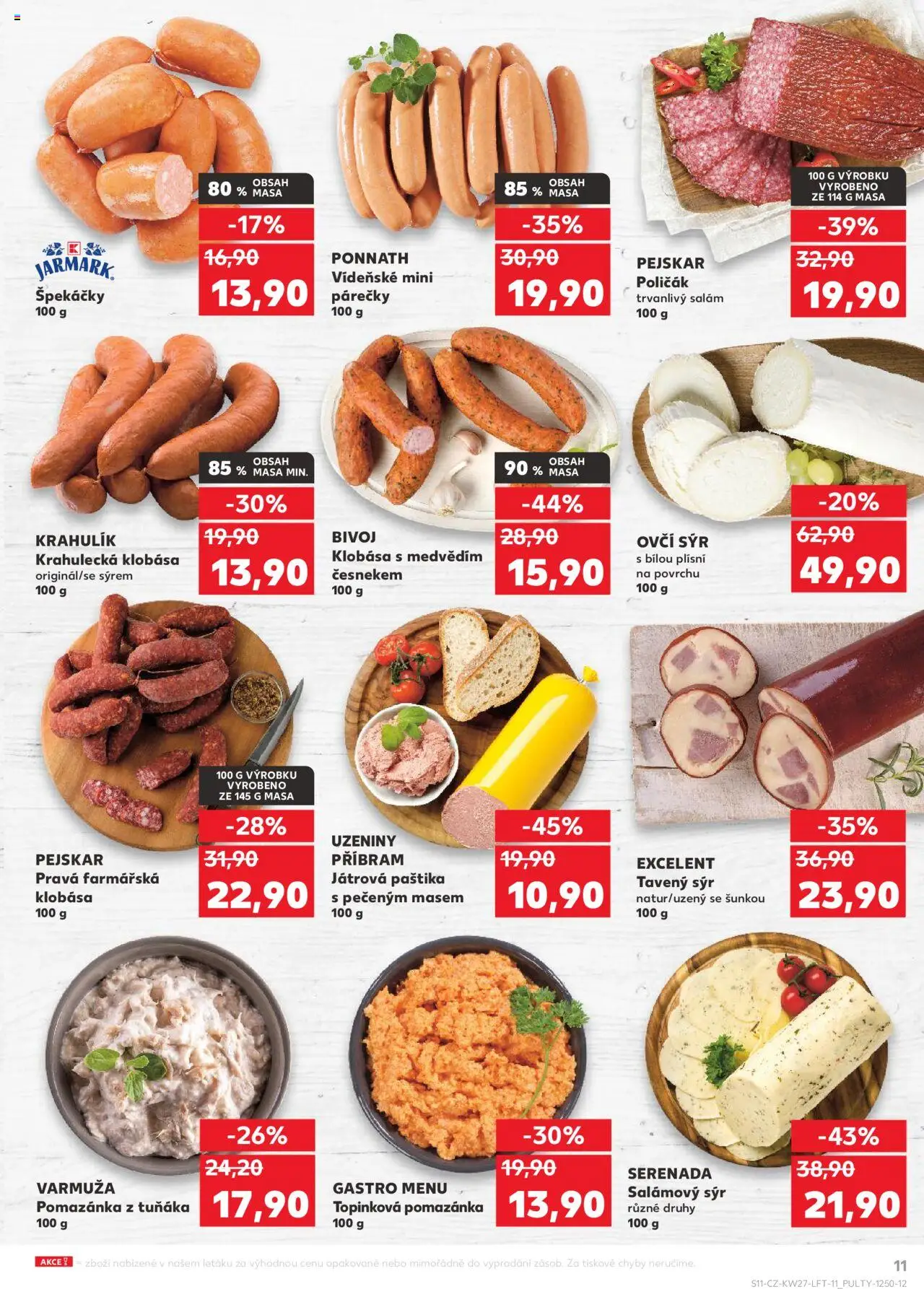 Kaufland leták od 02.07.2025 | Strana: 11 | Produkty: Sýr, Salám, Uzeniny, Paštika
